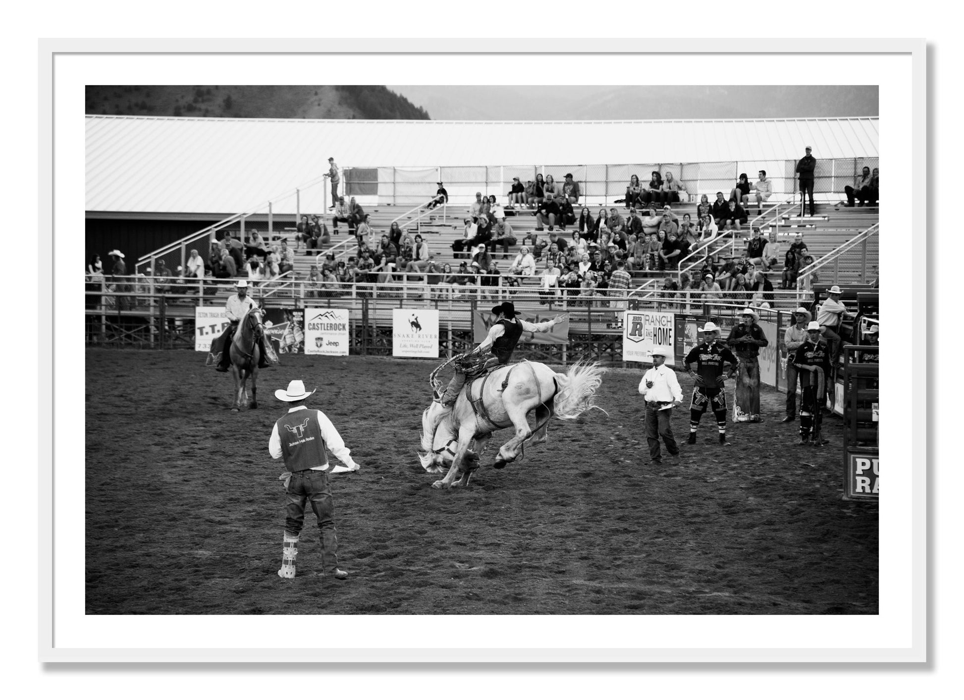 Framed photograph of United States Rodeo by Dylan Ozanich, White frame, Borders