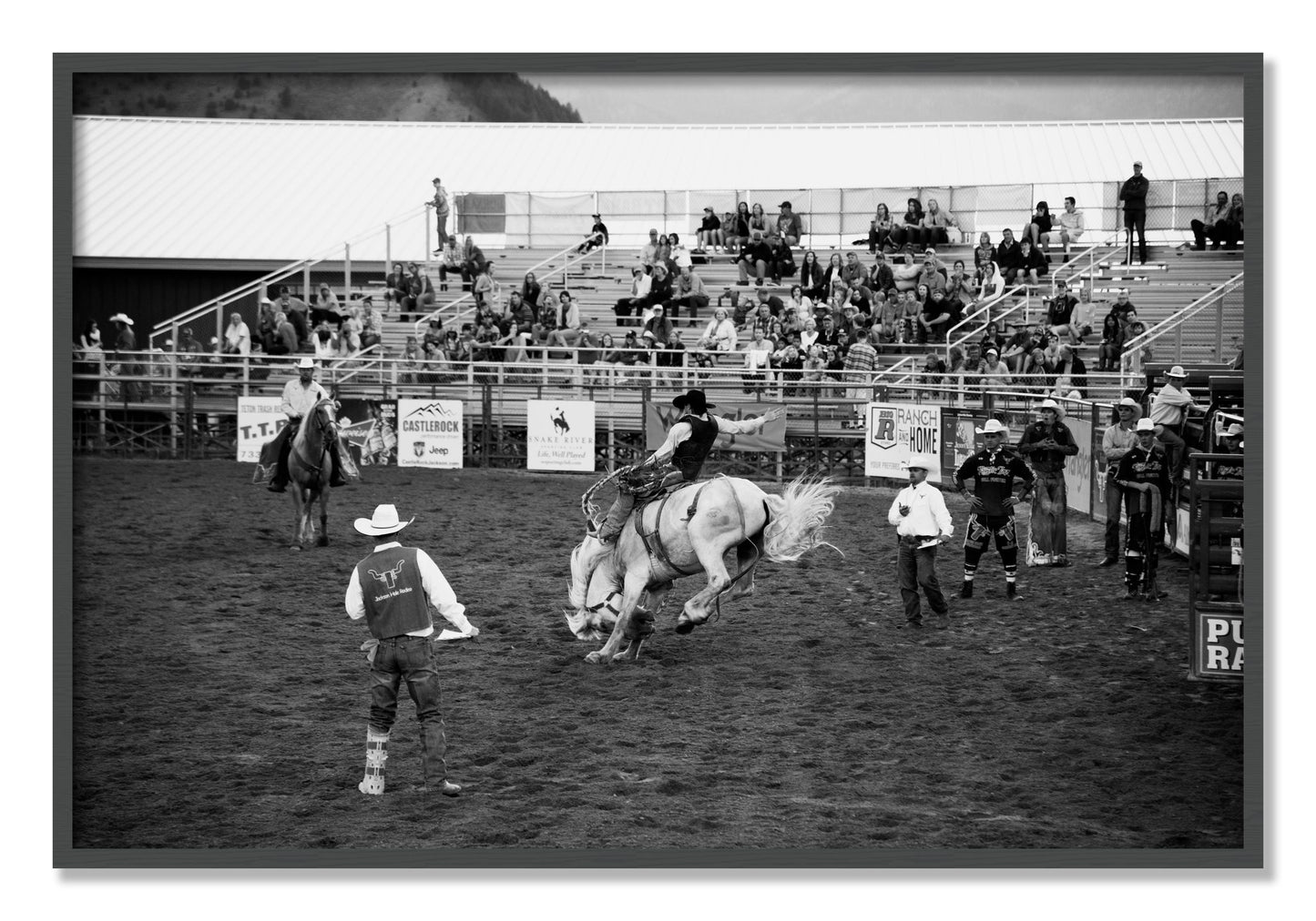 Framed photograph of United States Rodeo by Dylan Ozanich, Grey frame, Full Bleed