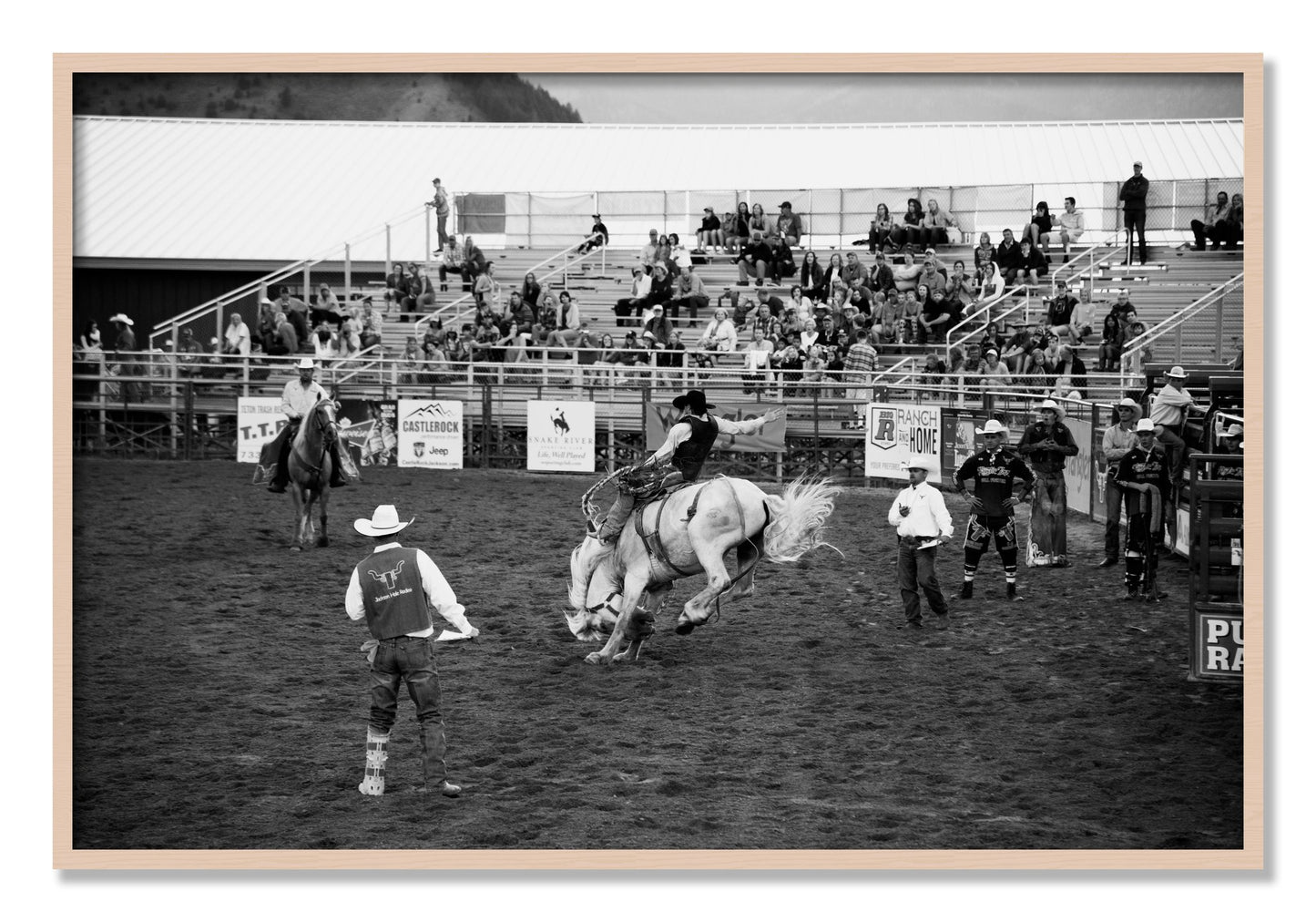 Framed photograph of United States Rodeo by Dylan Ozanich, Maple frame, Full Bleed
