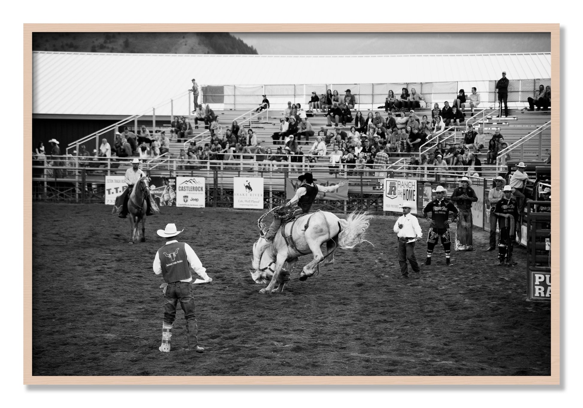 Framed photograph of United States Rodeo by Dylan Ozanich, Maple frame, Full Bleed
