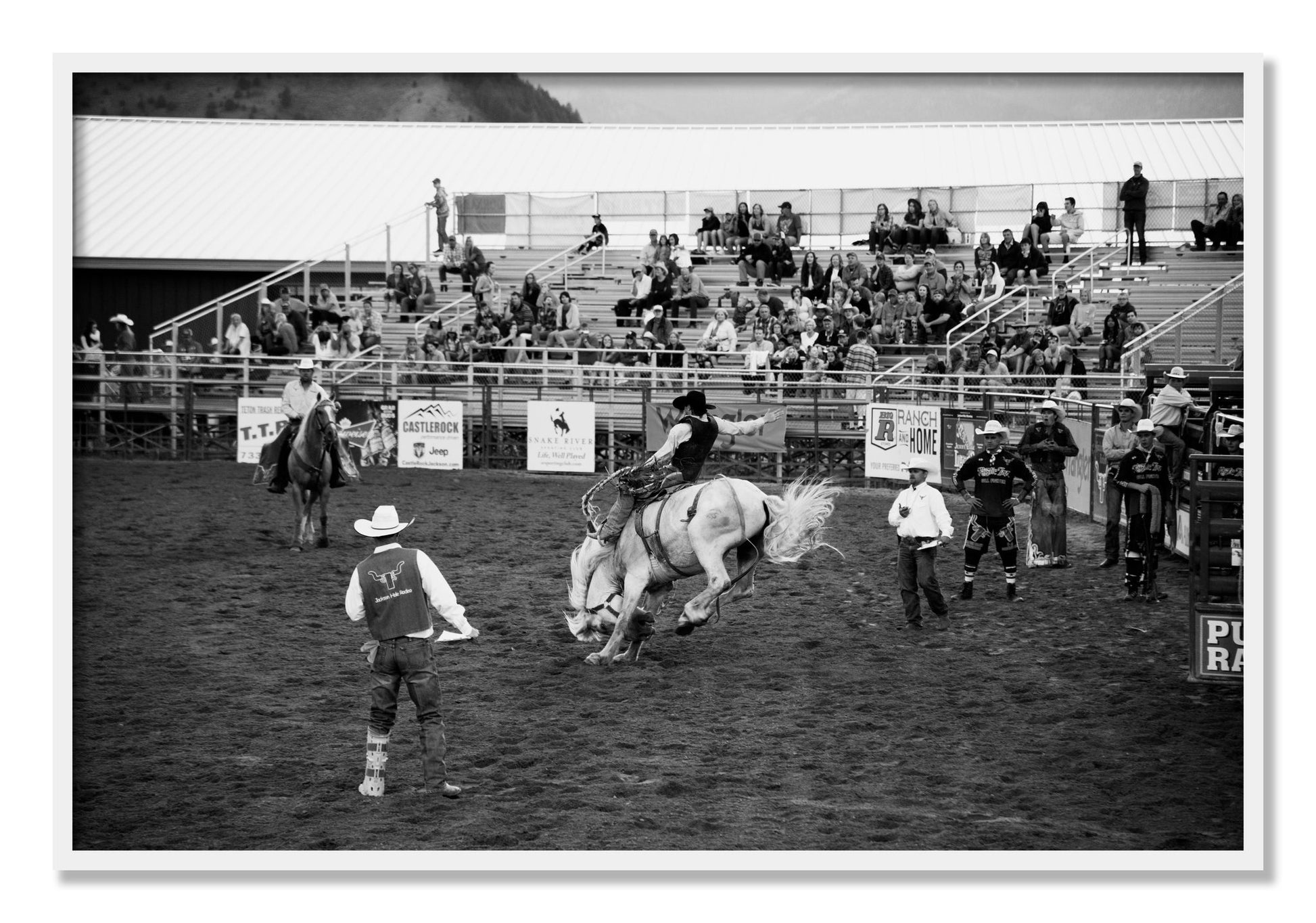 Framed photograph of United States Rodeo by Dylan Ozanich, White frame, Full Bleed