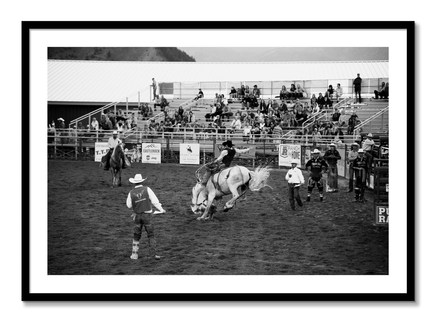 Framed photograph of United States Rodeo by Dylan Ozanich, Black frame, Borders