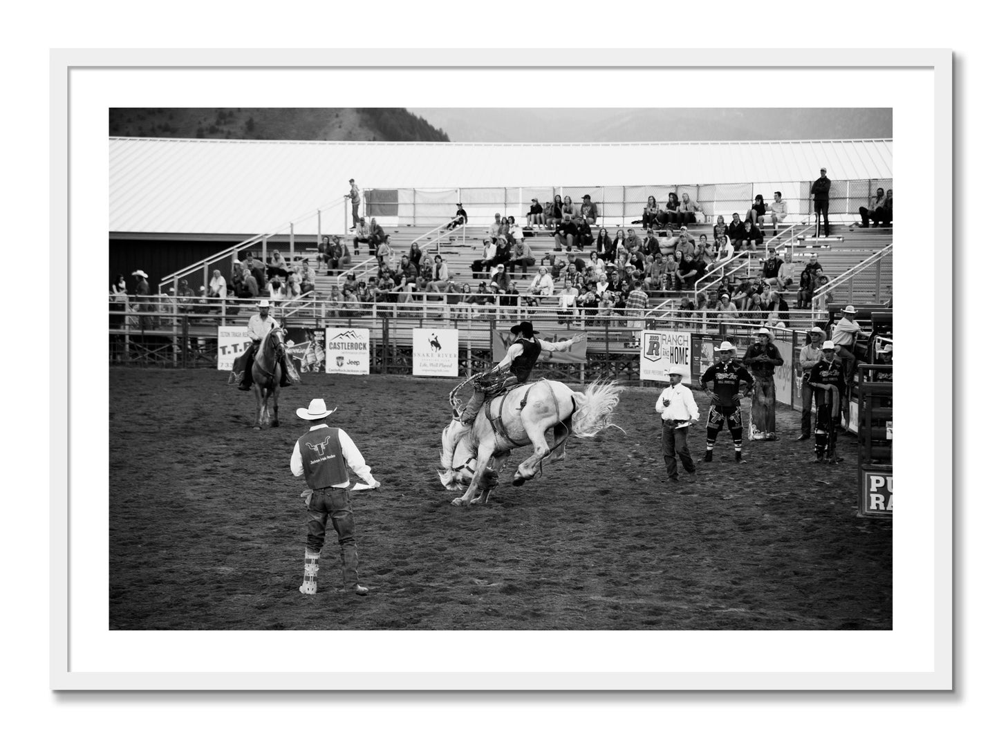 Framed photograph of United States Rodeo by Dylan Ozanich, White frame, Borders