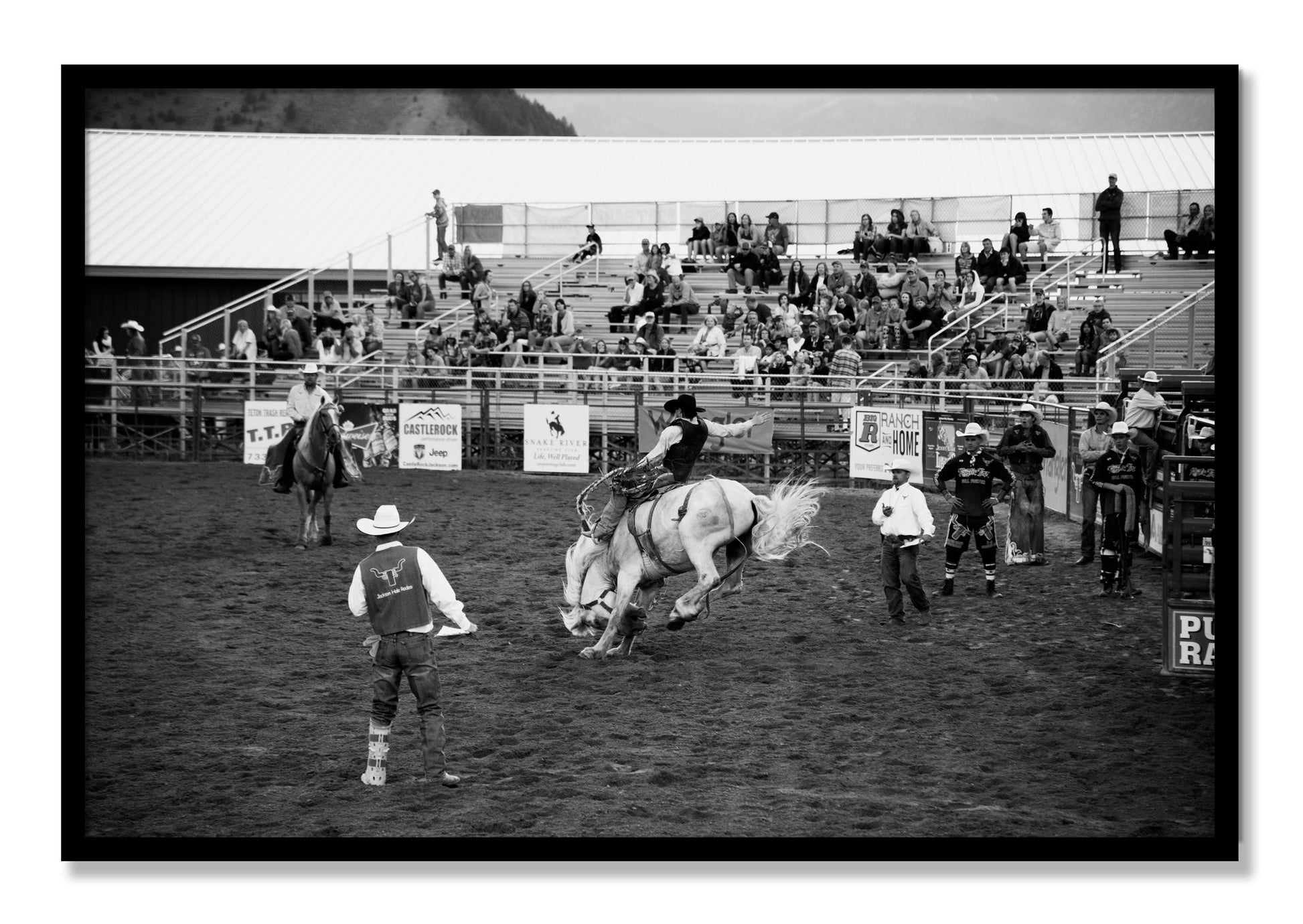 Framed photograph of United States Rodeo by Dylan Ozanich, Black frame, Full Bleed