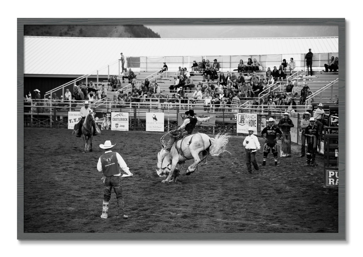 Framed photograph of United States Rodeo by Dylan Ozanich, Grey frame, Full Bleed