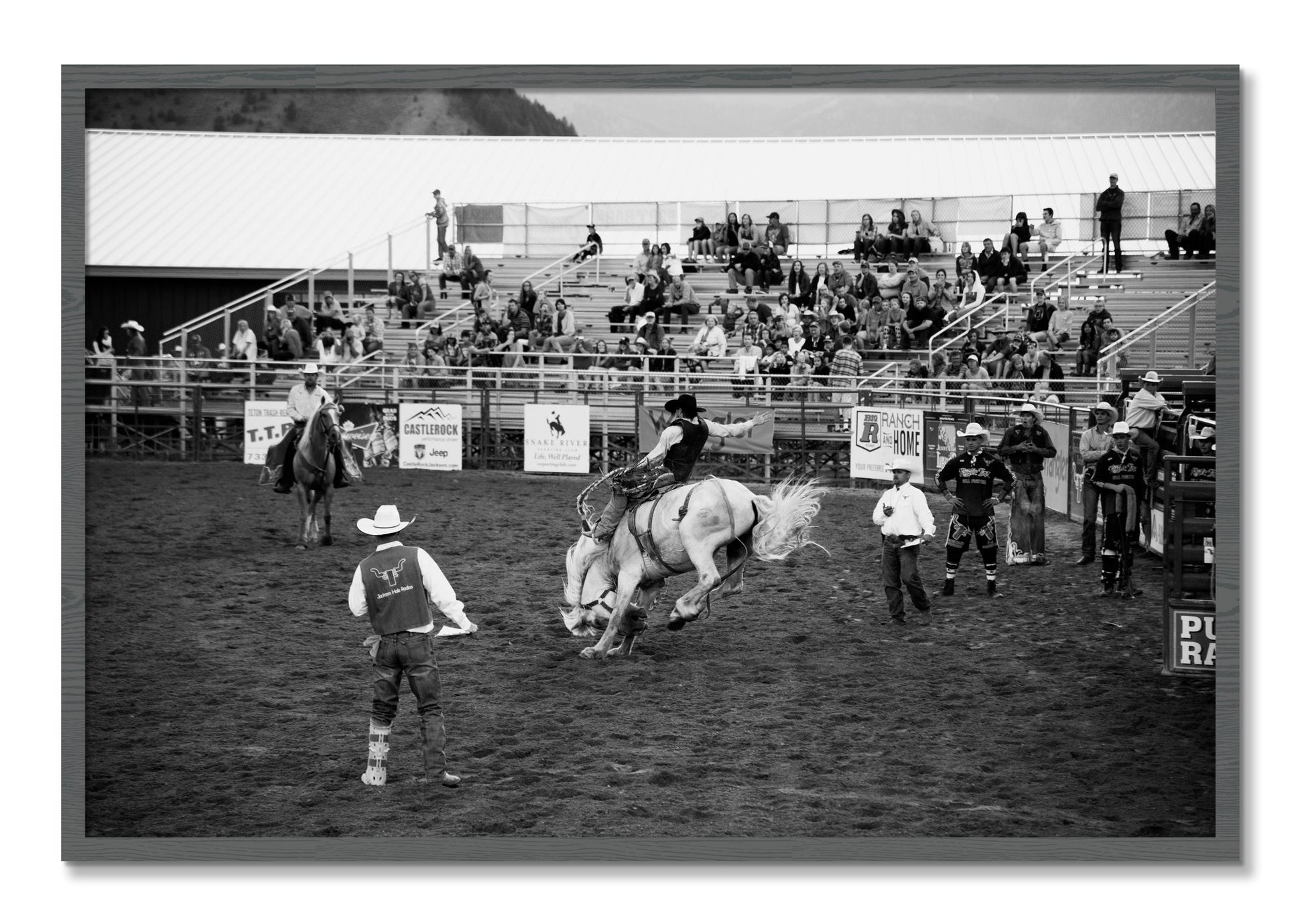 Framed photograph of United States Rodeo by Dylan Ozanich, Grey frame, Full Bleed