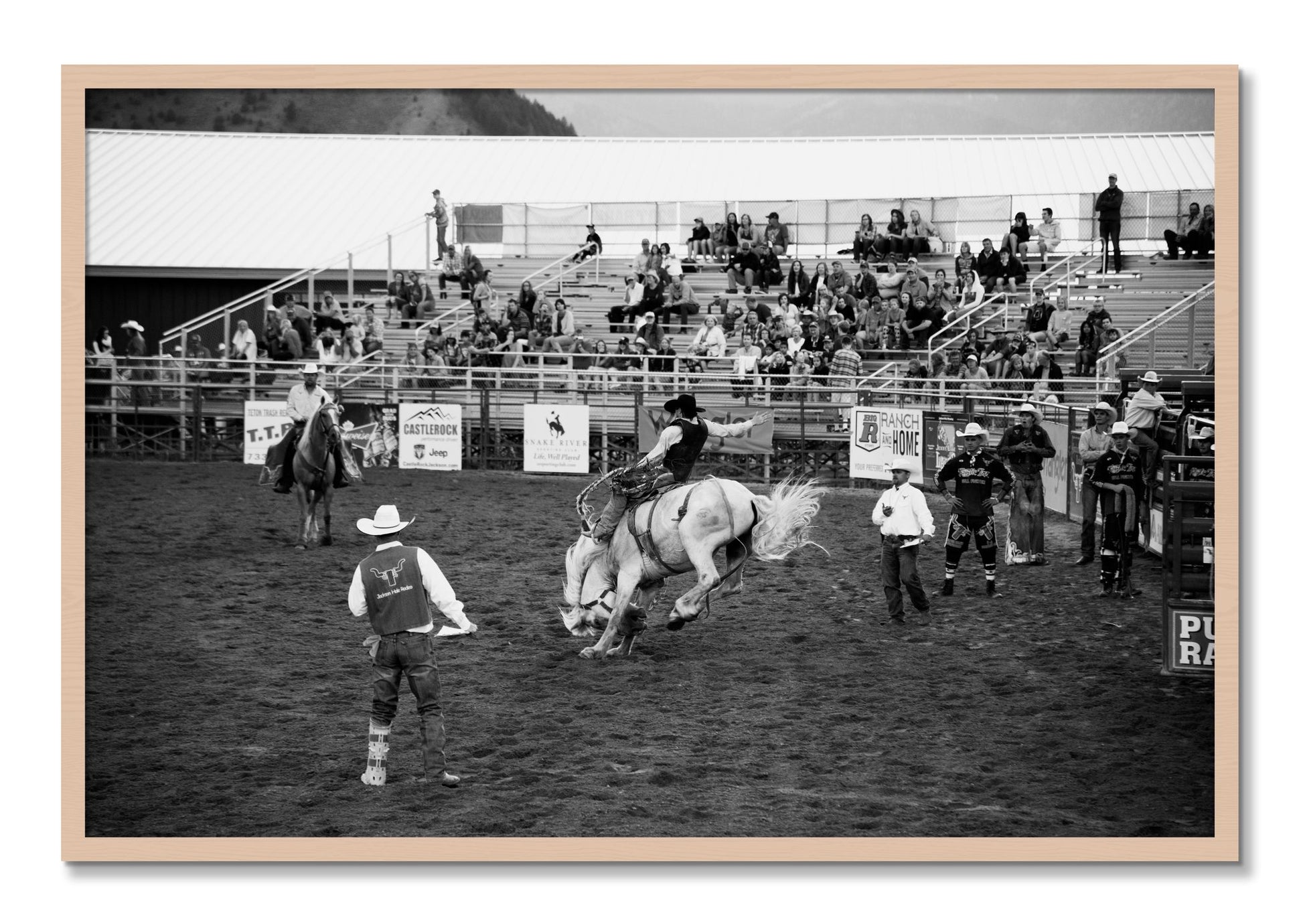 Framed photograph of United States Rodeo by Dylan Ozanich, Maple frame, Full Bleed
