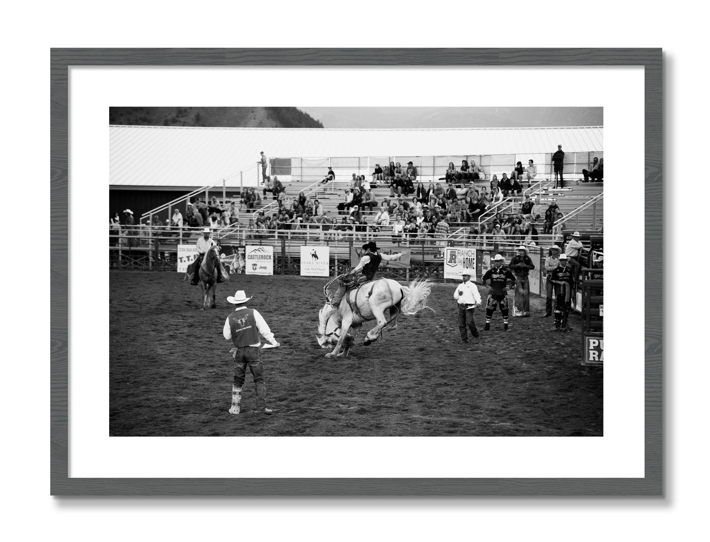 Framed photograph of United States Rodeo by Dylan Ozanich, Grey frame, Borders