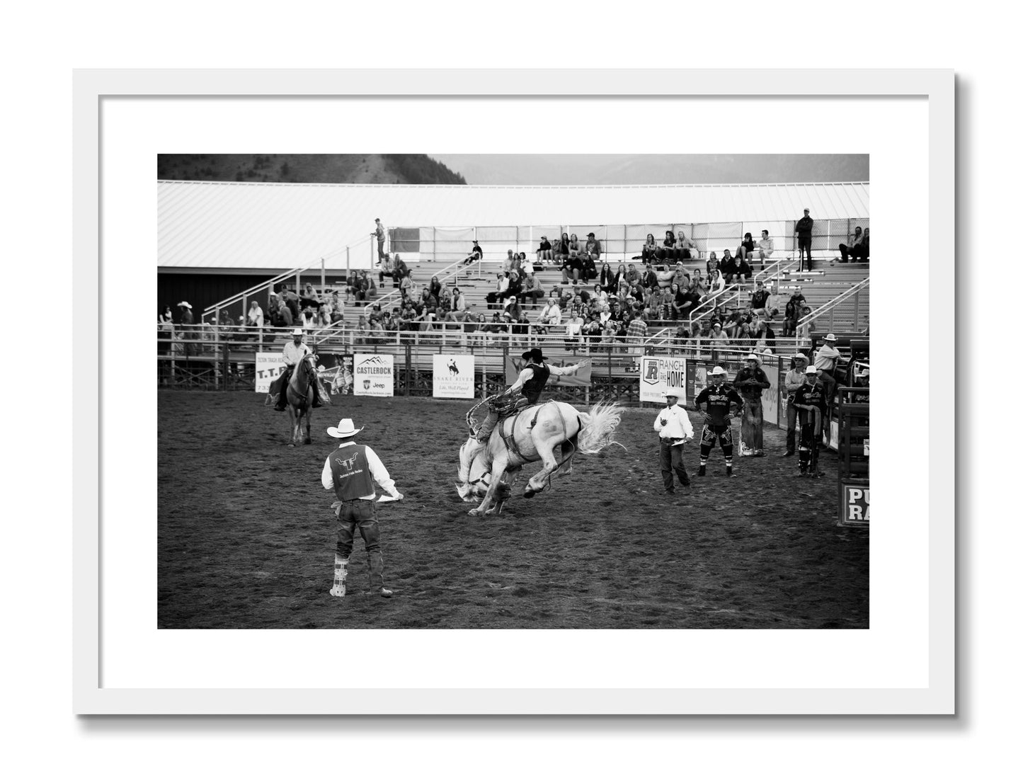 Framed photograph of United States Rodeo by Dylan Ozanich, White frame, Borders