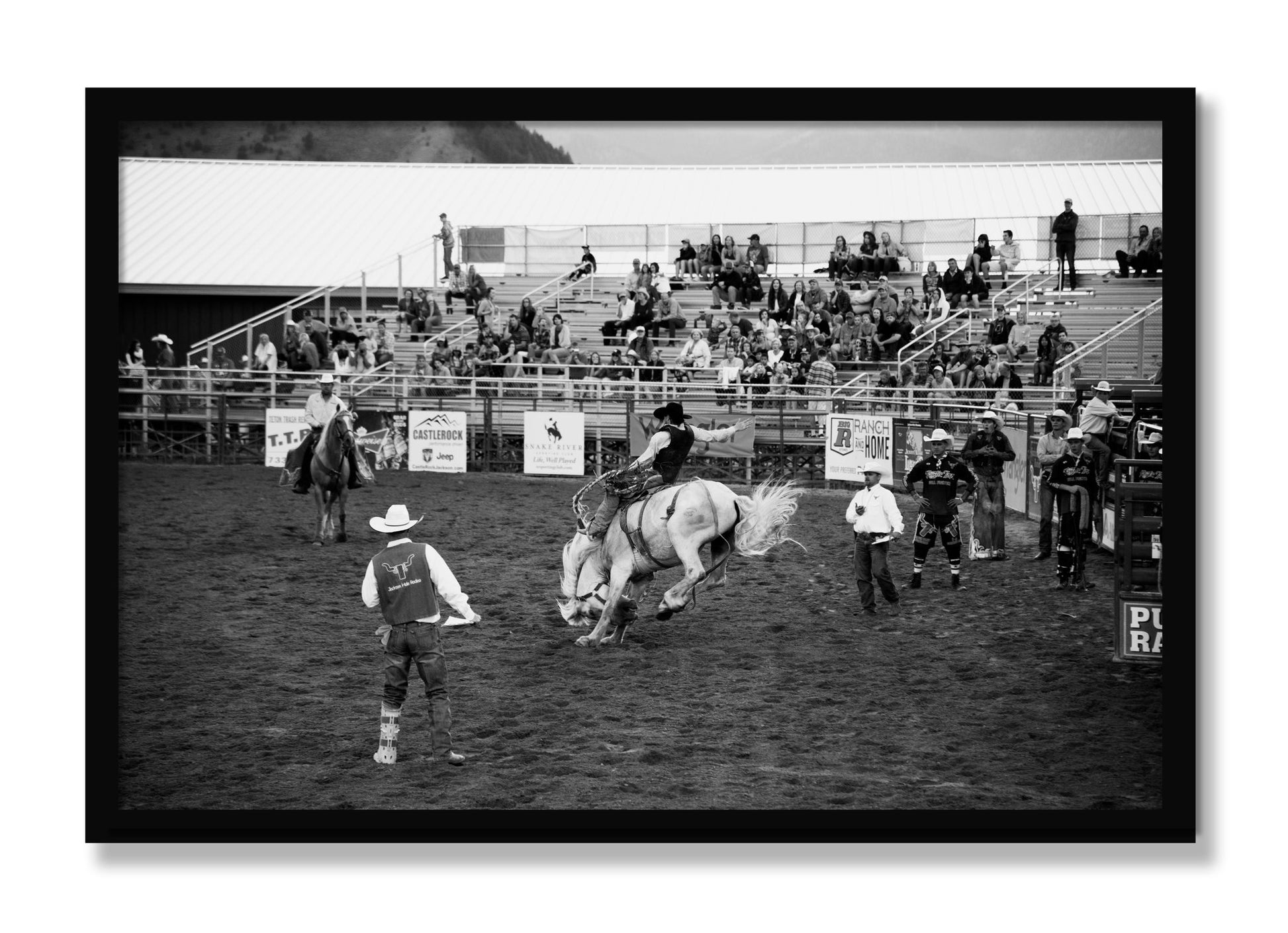 Framed photograph of United States Rodeo by Dylan Ozanich, Black frame, Full Bleed