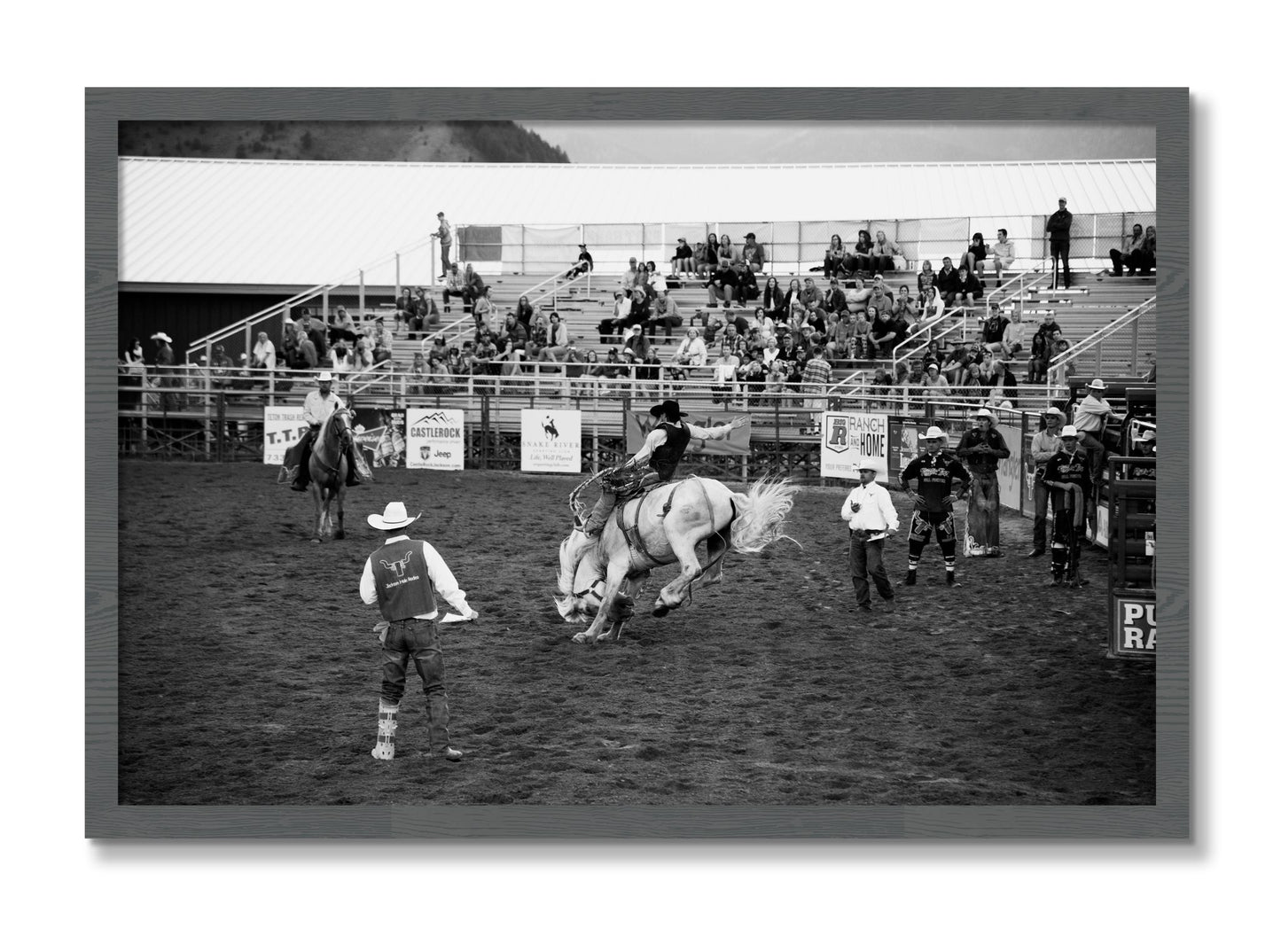 Framed photograph of United States Rodeo by Dylan Ozanich, Grey frame, Full Bleed
