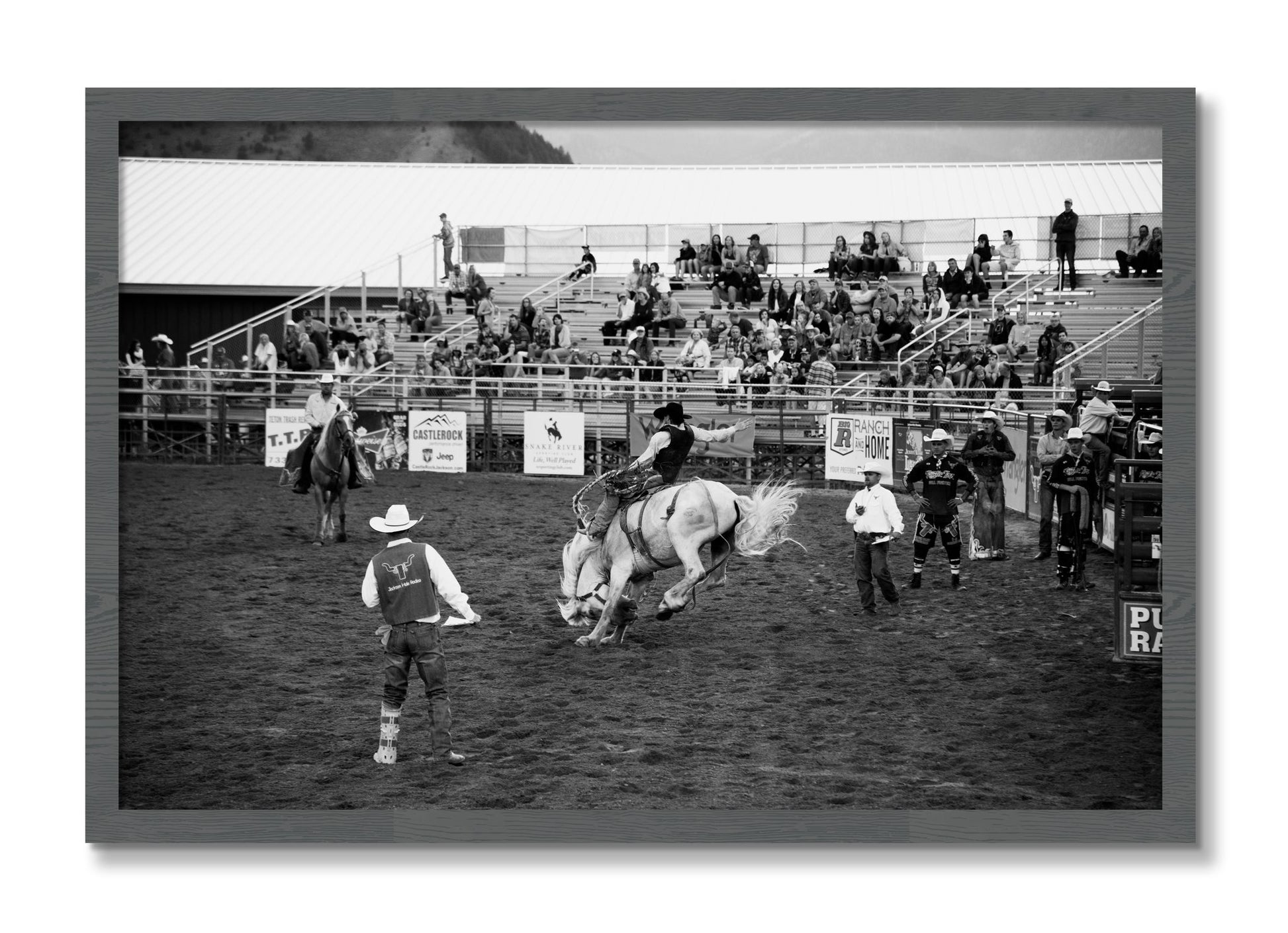 Framed photograph of United States Rodeo by Dylan Ozanich, Grey frame, Full Bleed
