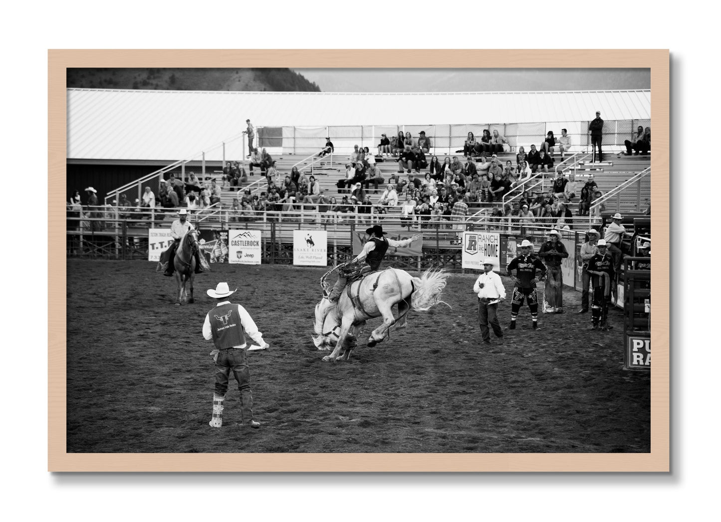 Framed photograph of United States Rodeo by Dylan Ozanich, Maple frame, Full Bleed