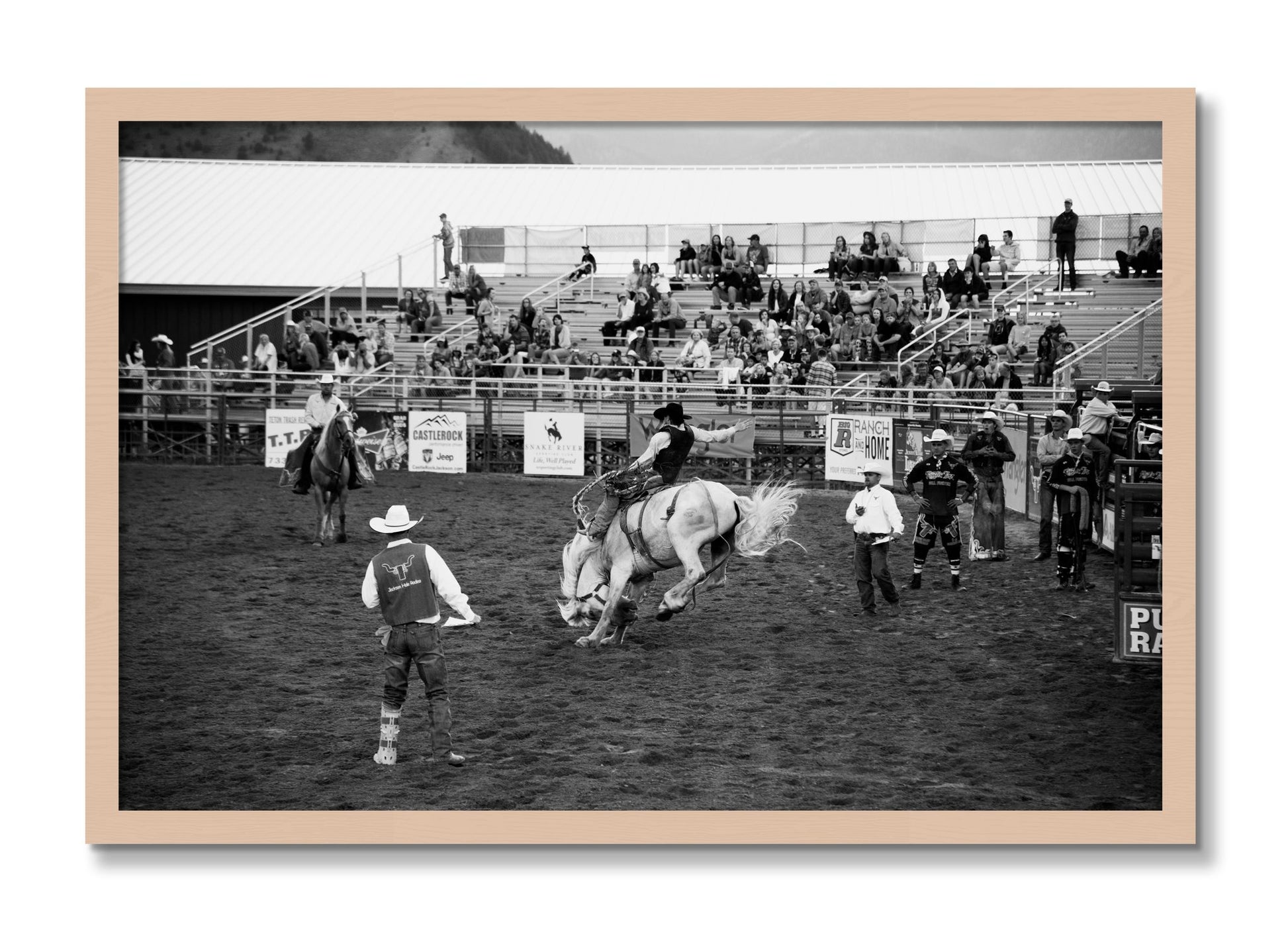 Framed photograph of United States Rodeo by Dylan Ozanich, Maple frame, Full Bleed