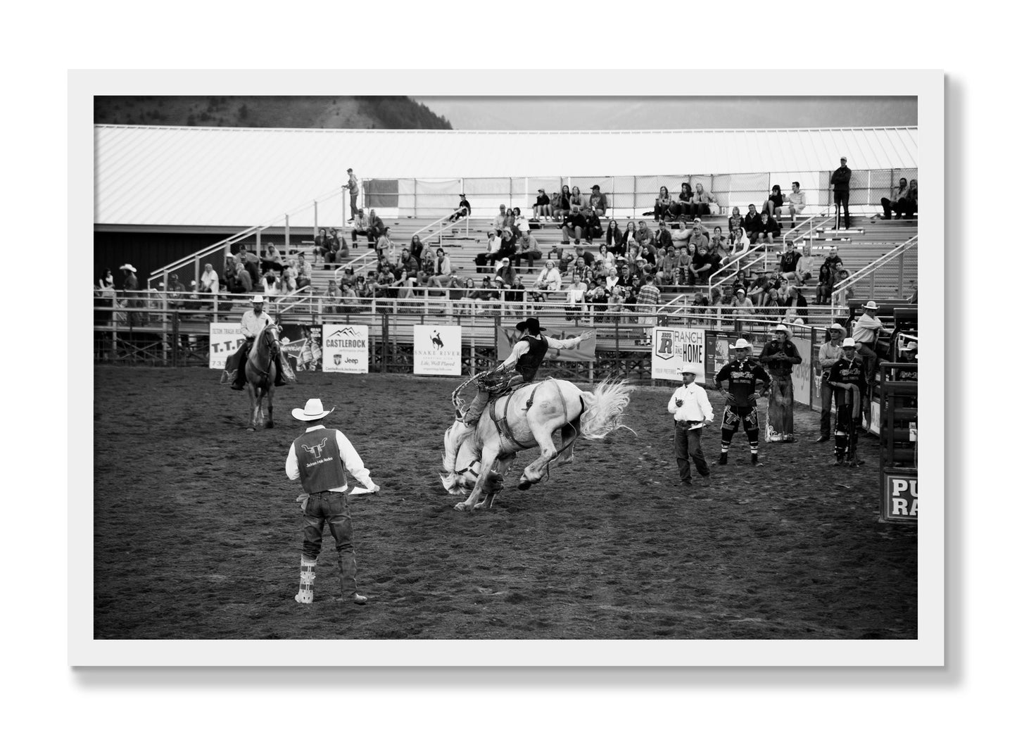 Framed photograph of United States Rodeo by Dylan Ozanich, White frame, Full Bleed