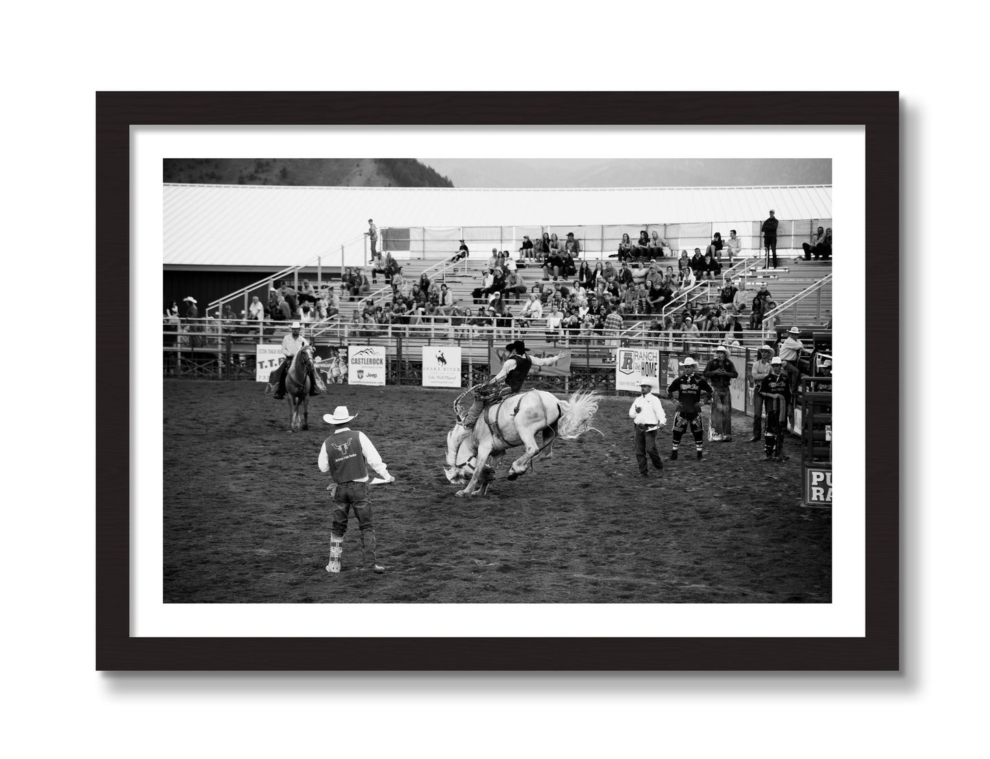 Framed photograph of United States Rodeo by Dylan Ozanich, Black frame, Borders