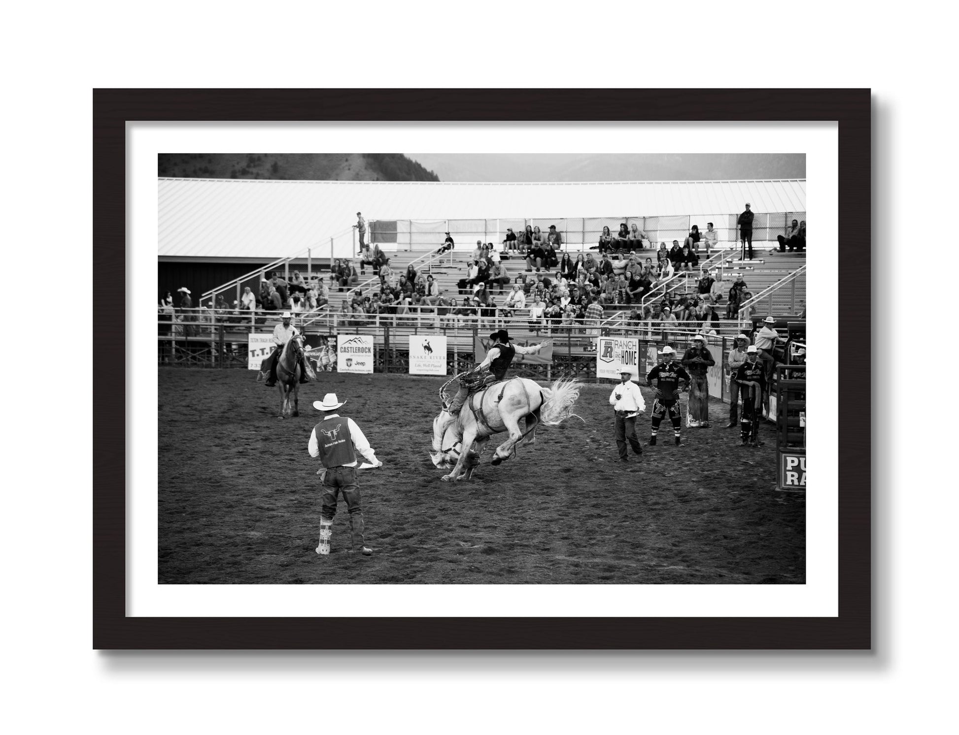 Framed photograph of United States Rodeo by Dylan Ozanich, Black frame, Borders