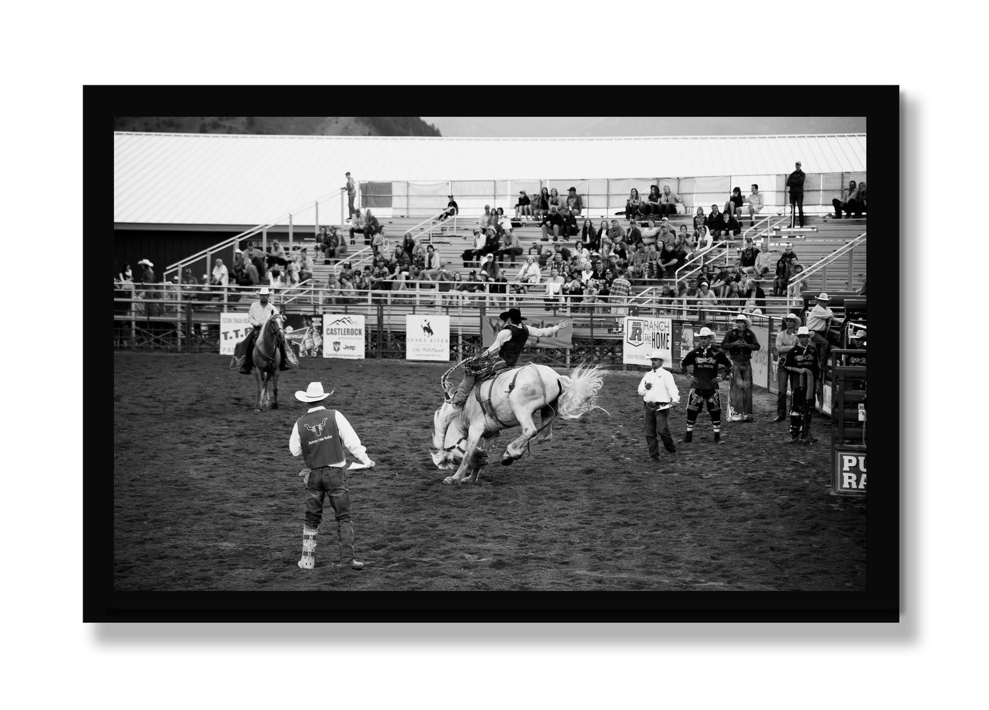 Framed photograph of United States Rodeo by Dylan Ozanich, Black frame, Full Bleed
