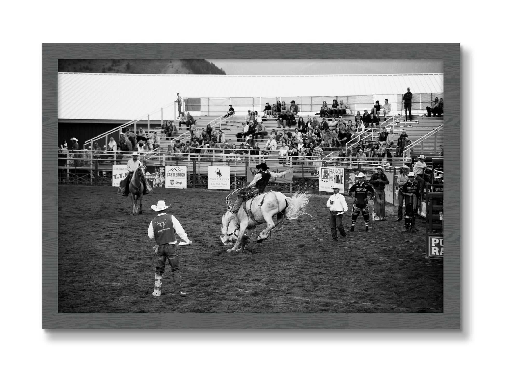 Framed photograph of United States Rodeo by Dylan Ozanich, Grey frame, Full Bleed