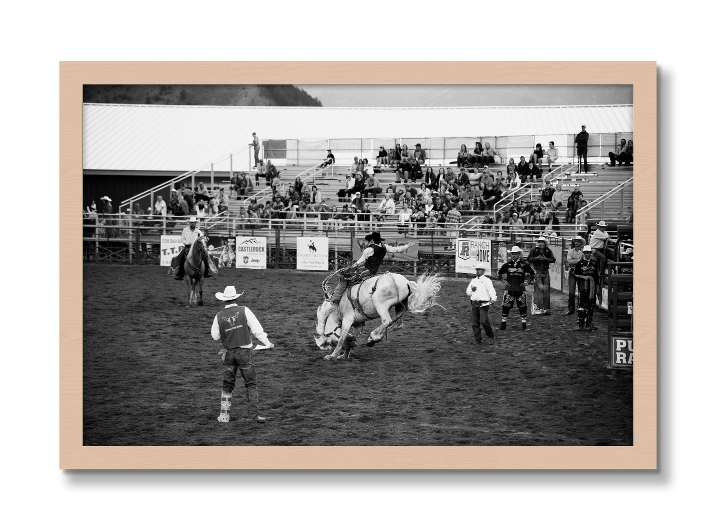 Framed photograph of United States Rodeo by Dylan Ozanich, Maple frame, Full Bleed