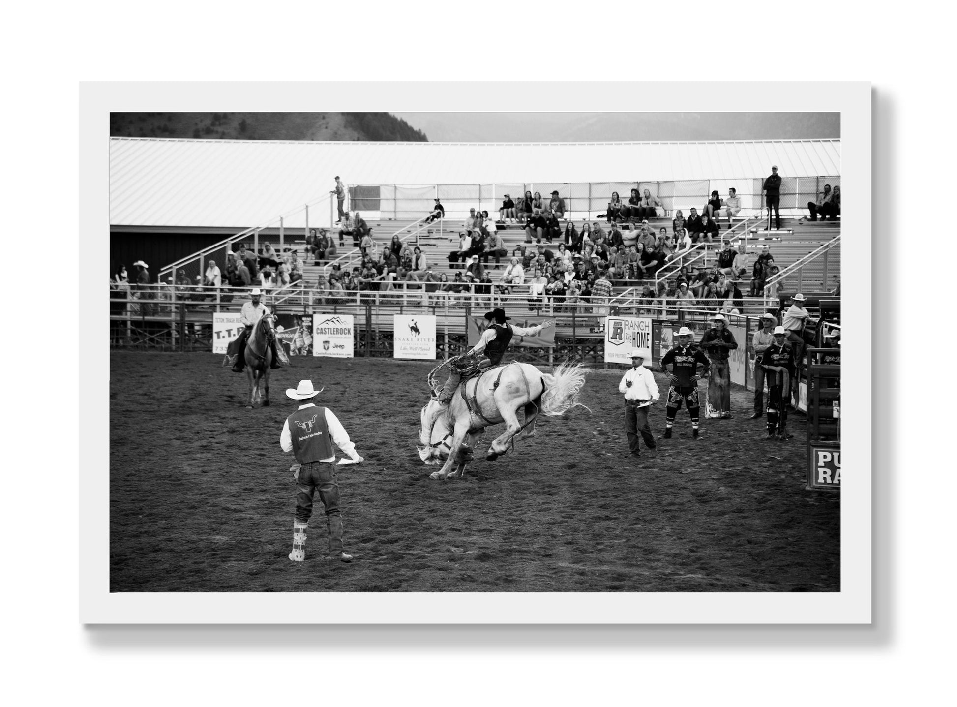 Framed photograph of United States Rodeo by Dylan Ozanich, White frame, Full Bleed