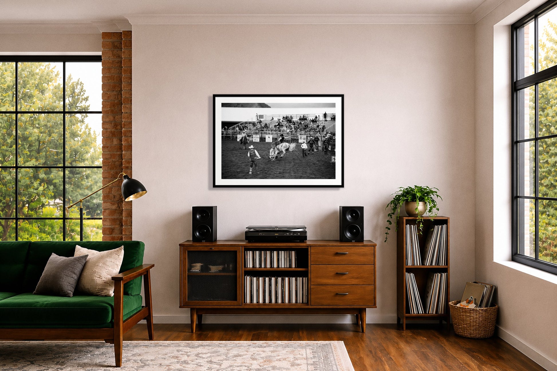 Framed photograph of United States Rodeo by Dylan Ozanich displayed on a wall