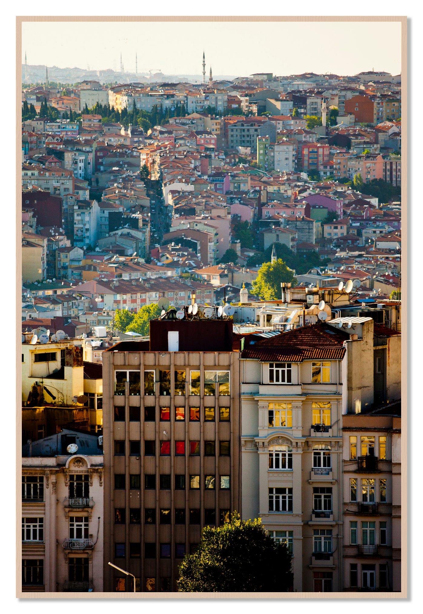 Urban Color by Dylan Ozanich, 48×72 Full Bleed Print in a Maple frame
