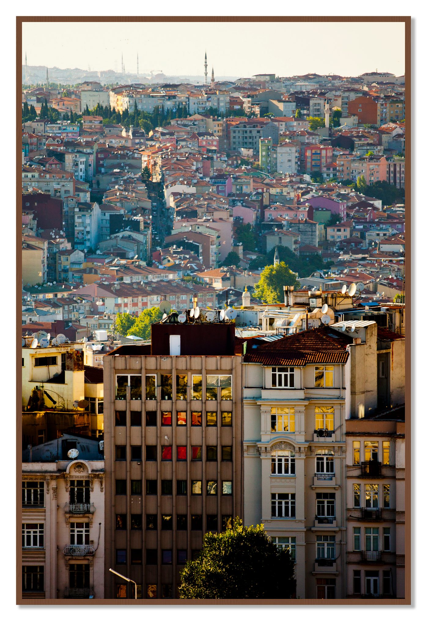 Urban Color by Dylan Ozanich, 48×72 Full Bleed Print in a Walnut frame
