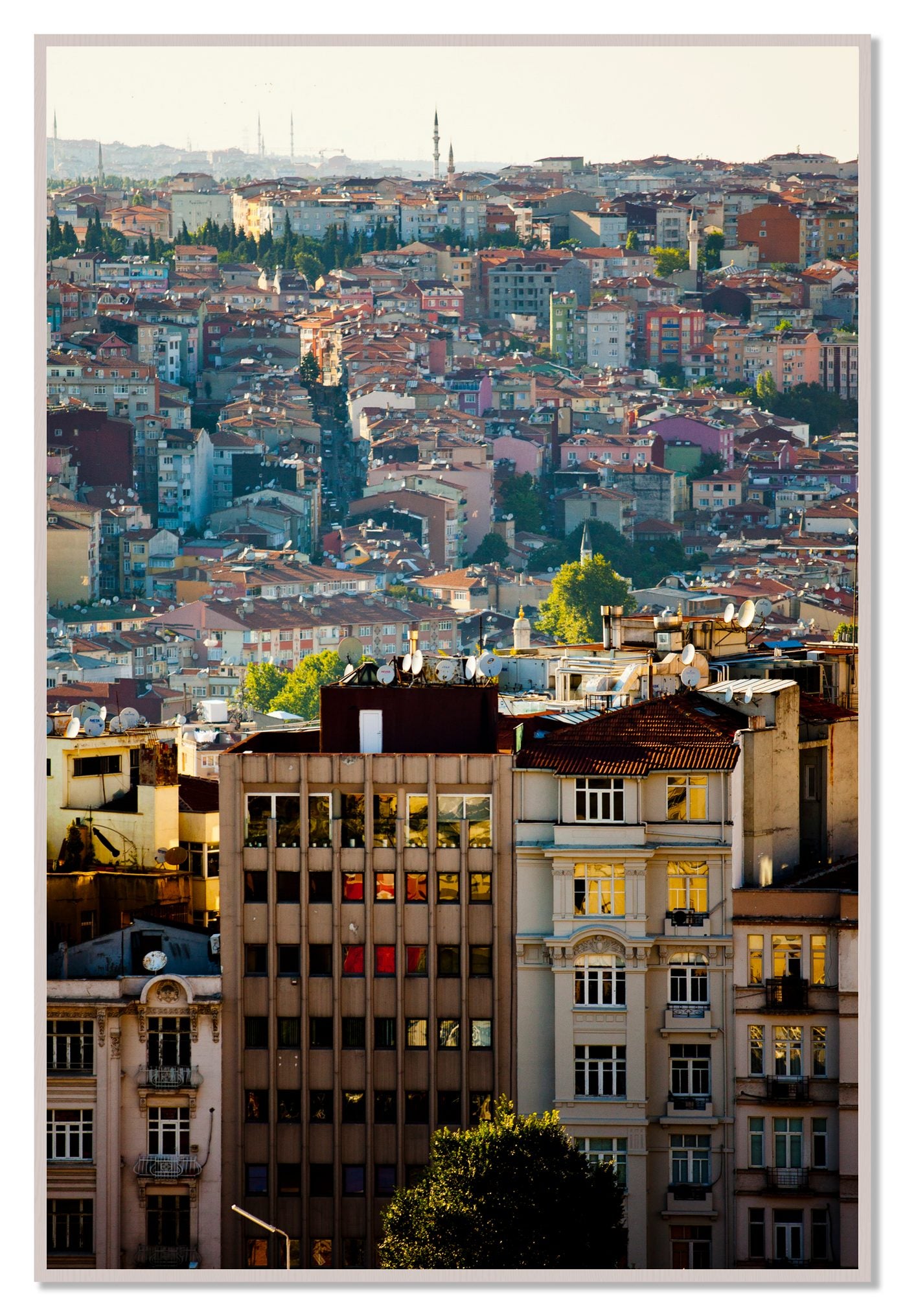 Urban Color by Dylan Ozanich, 48×72 Full Bleed Print in a White Maple frame