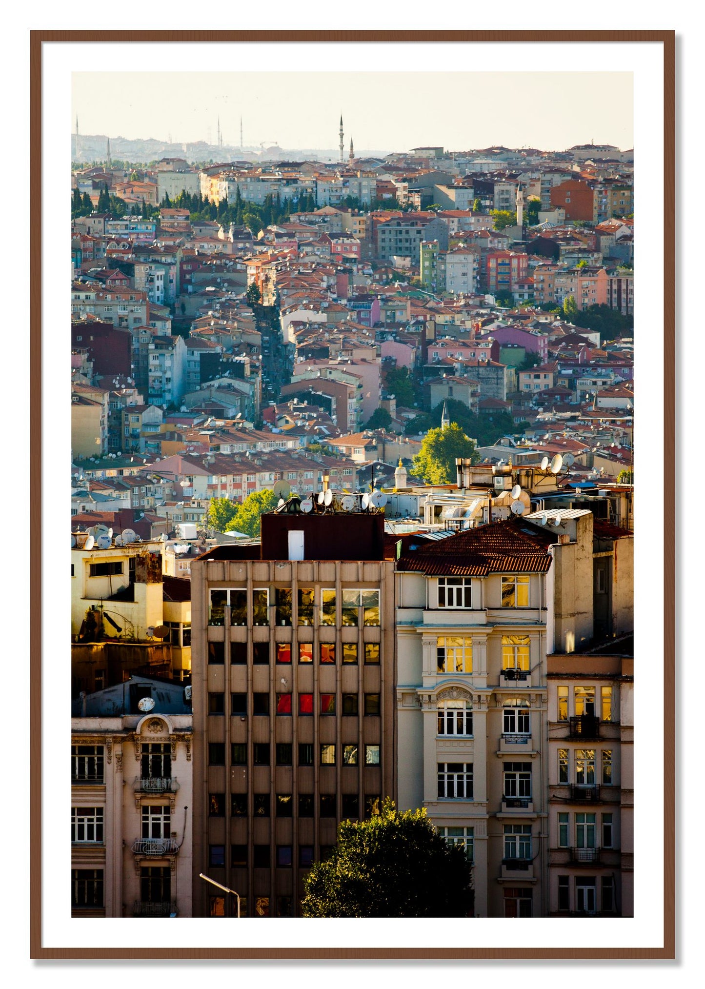 Framed photograph of Urban Color by Dylan Ozanich, Walnut frame, Borders