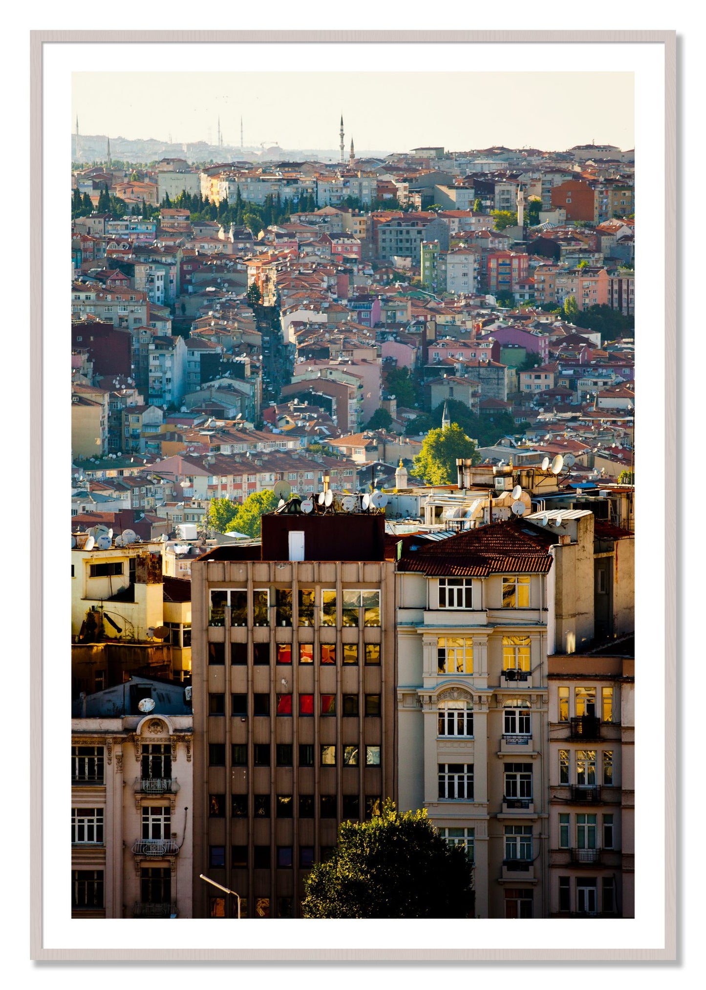Framed photograph of Urban Color by Dylan Ozanich, White Maple frame, Borders