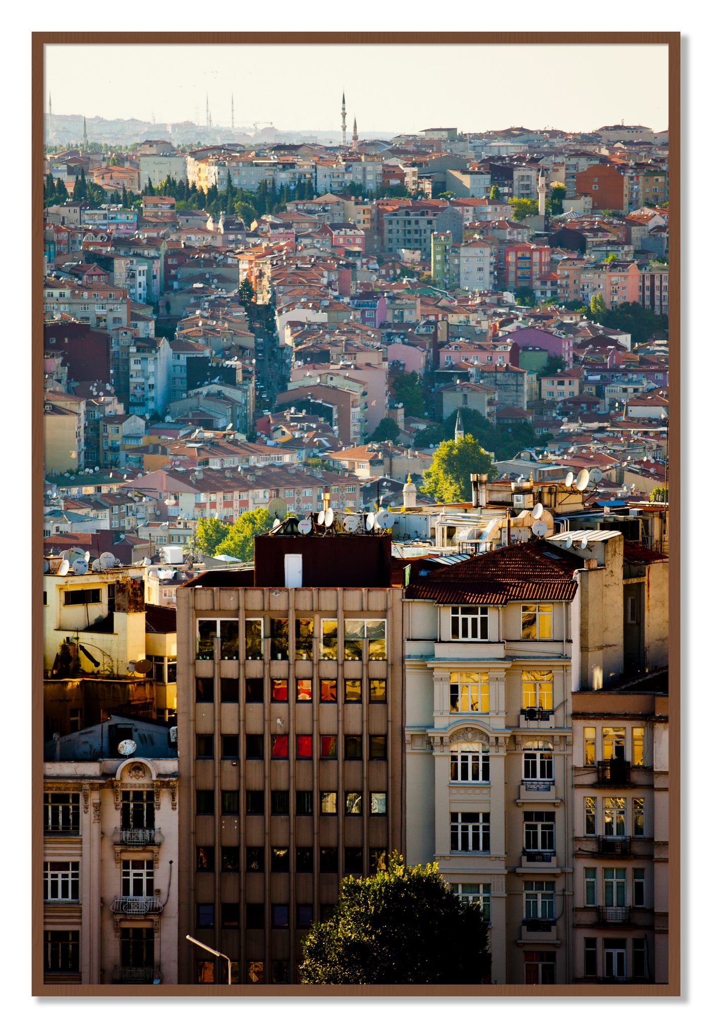 Framed photograph of Urban Color by Dylan Ozanich, Walnut frame, Full Bleed