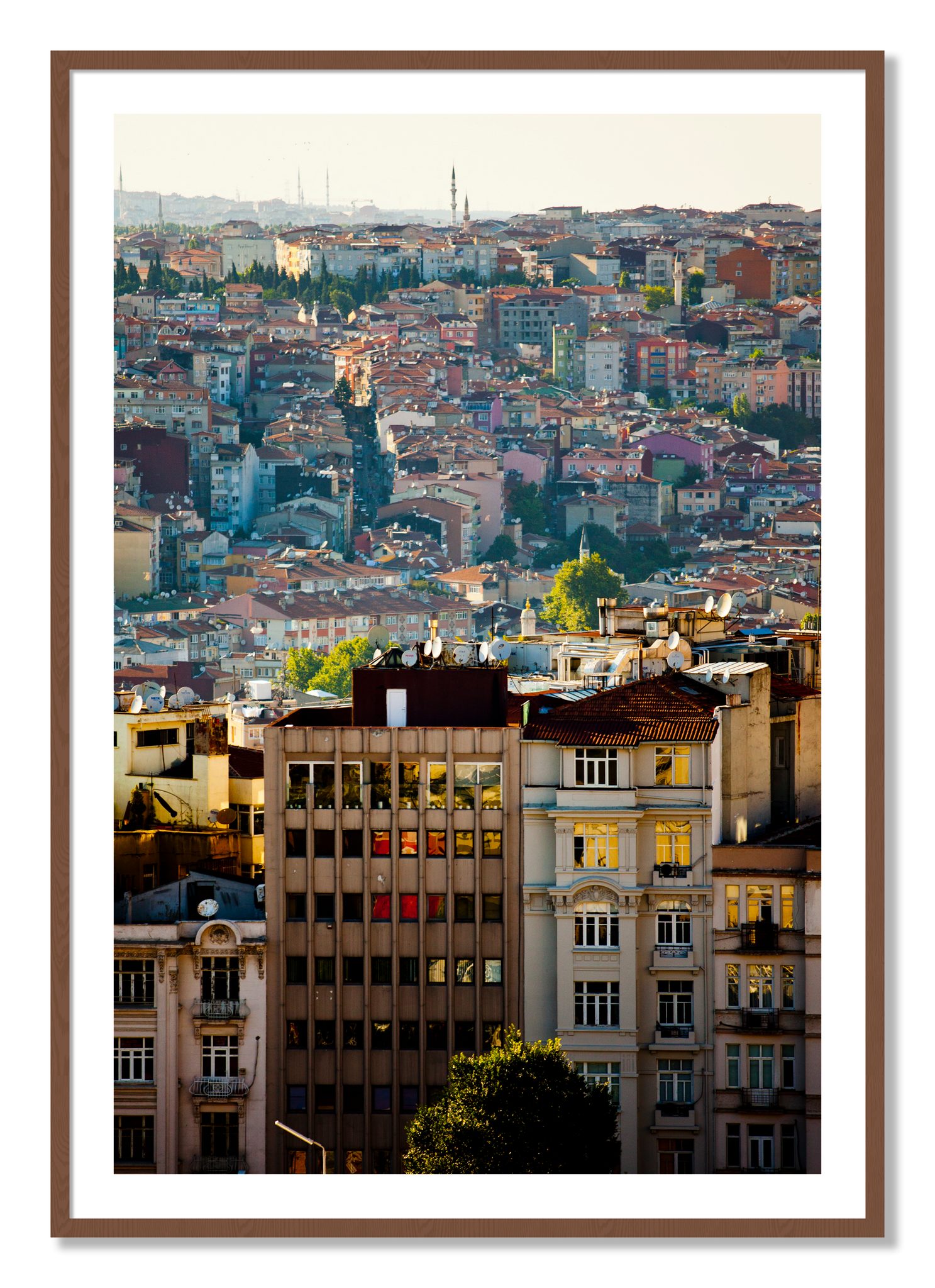 Framed photograph of Urban Color by Dylan Ozanich, Walnut frame, Borders