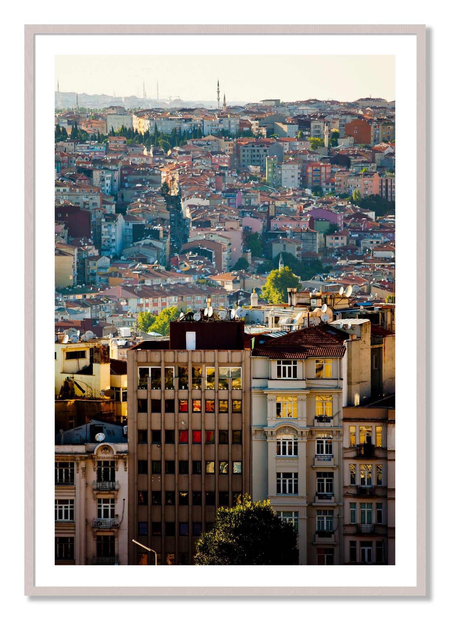 Framed photograph of Urban Color by Dylan Ozanich, White Maple frame, Borders