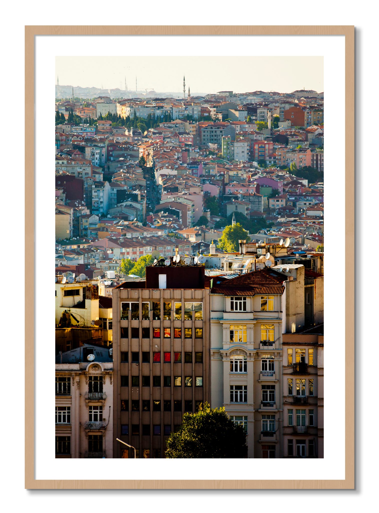 Framed photograph of Urban Color by Dylan Ozanich, Oak frame, Borders