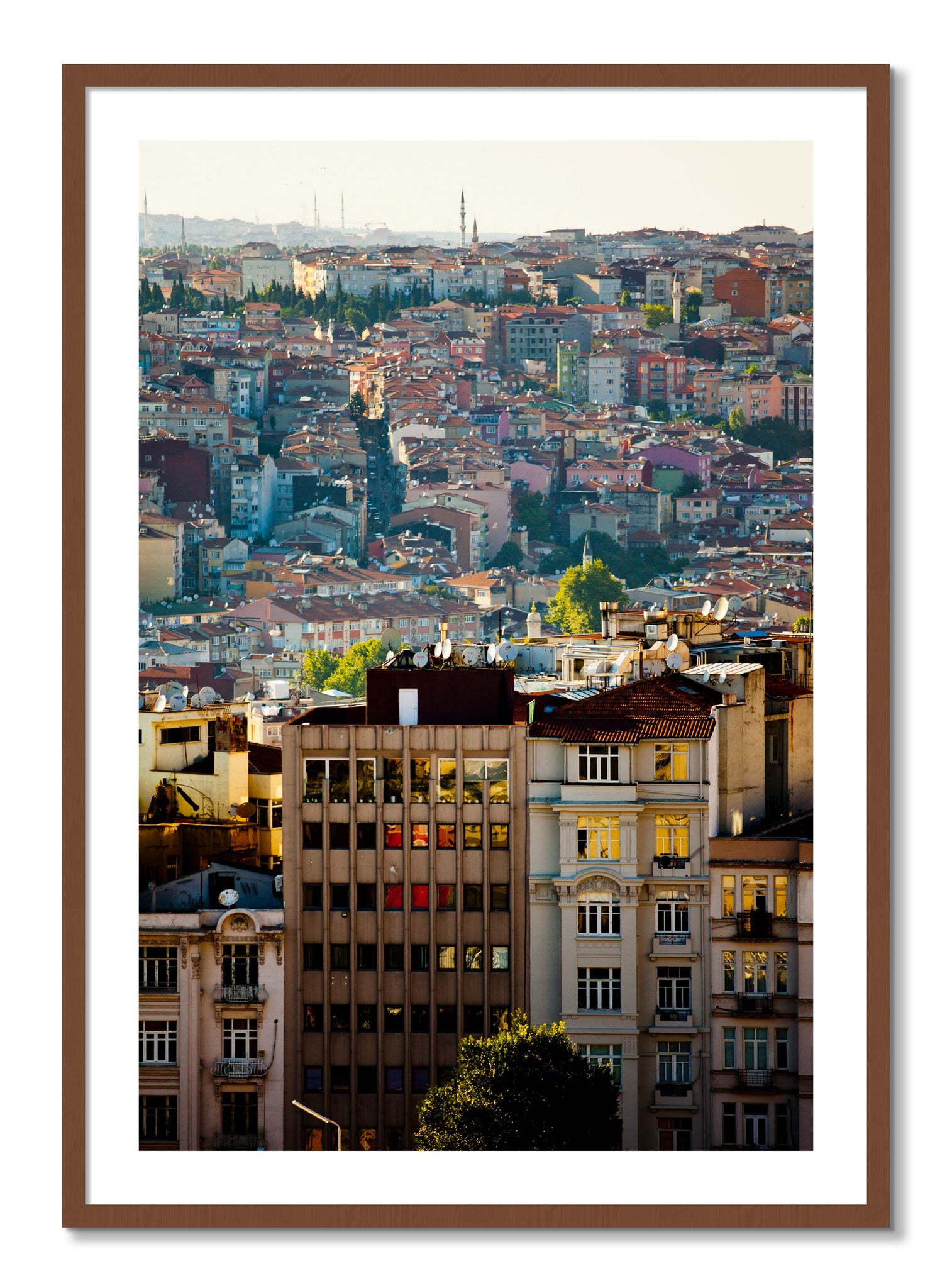 Framed photograph of Urban Color by Dylan Ozanich, Walnut frame, Borders