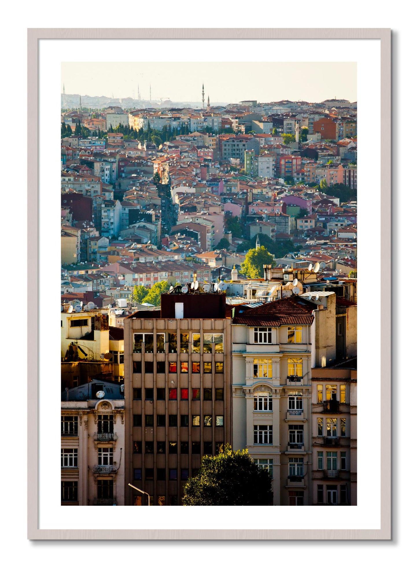 Framed photograph of Urban Color by Dylan Ozanich, White Maple frame, Borders