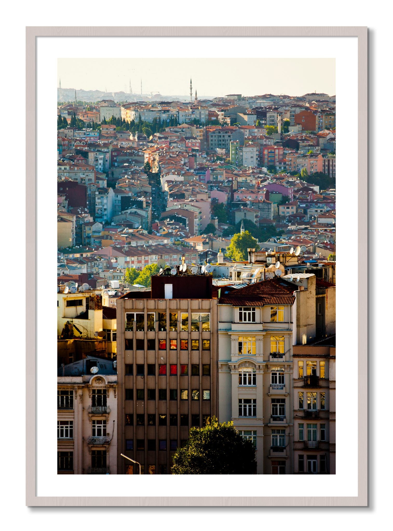 Framed photograph of Urban Color by Dylan Ozanich, White Maple frame, Borders