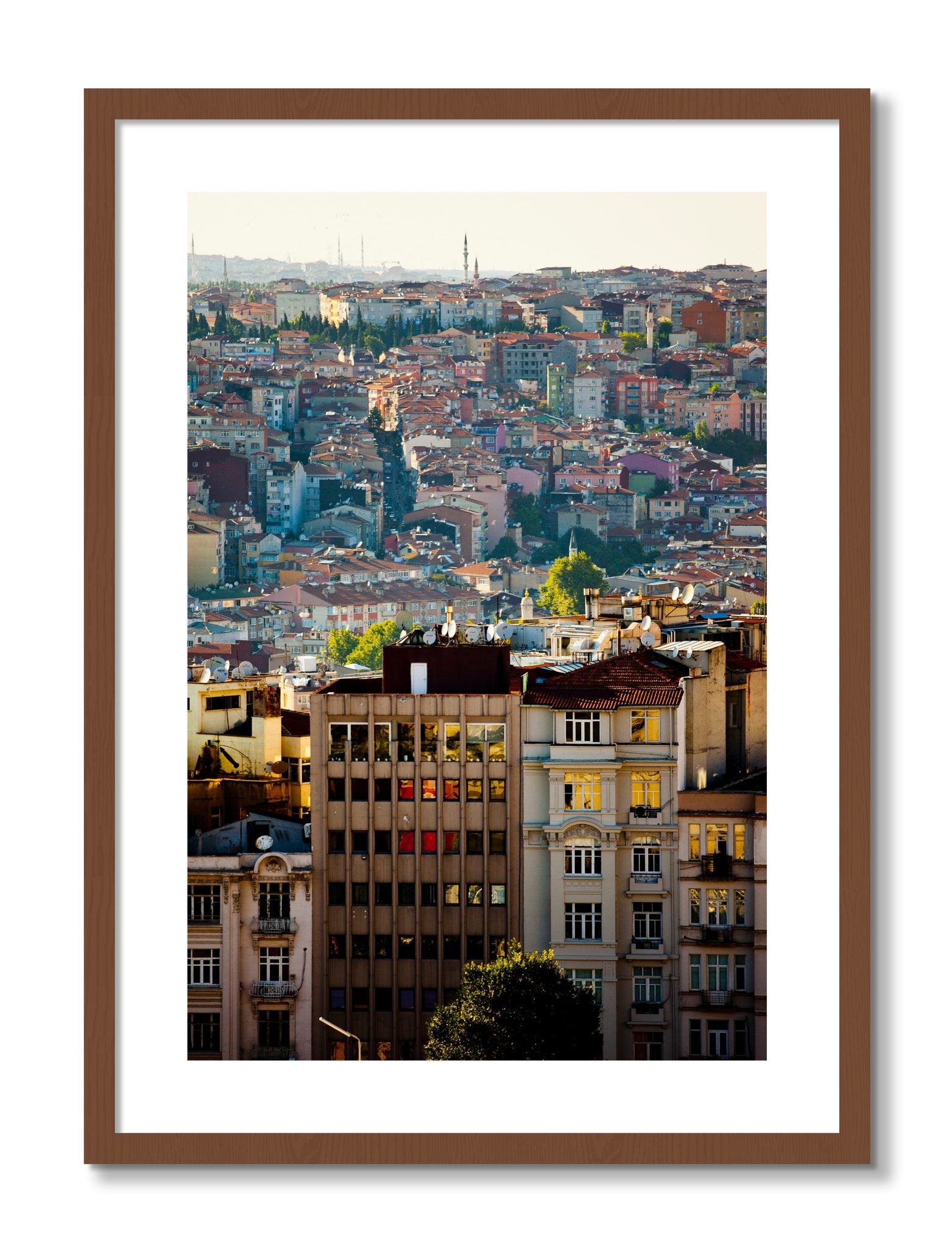 Framed photograph of Urban Color by Dylan Ozanich, Walnut frame, Borders