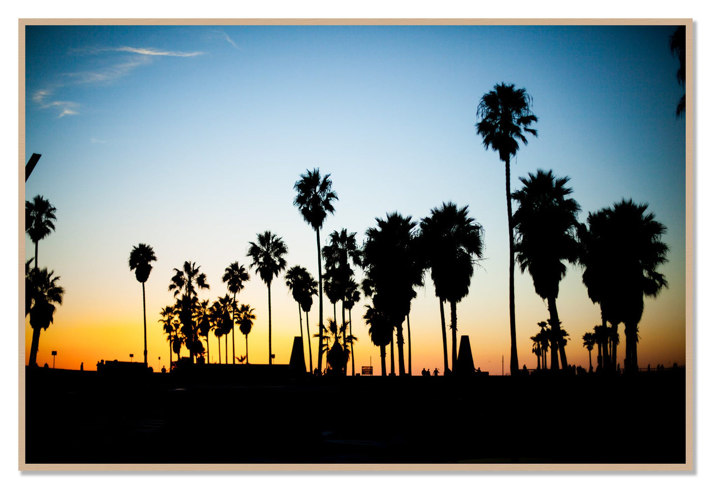 Venice Beach by Dylan Ozanich, 48×72 Full Bleed Print in an Oak frame