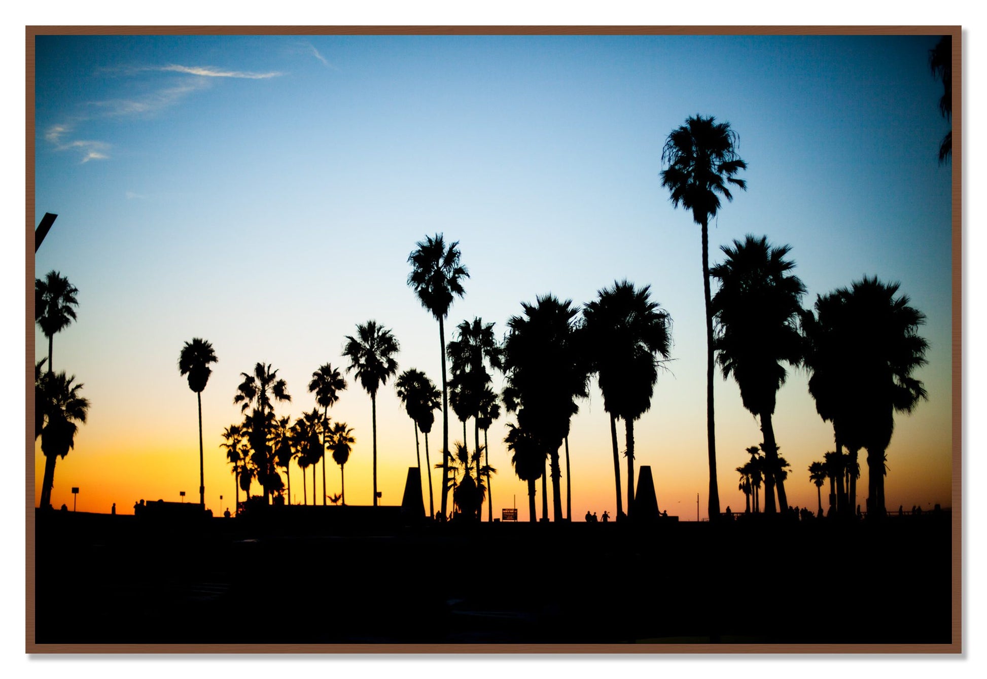 Venice Beach by Dylan Ozanich, 48×72 Full Bleed Print in a Walnut frame