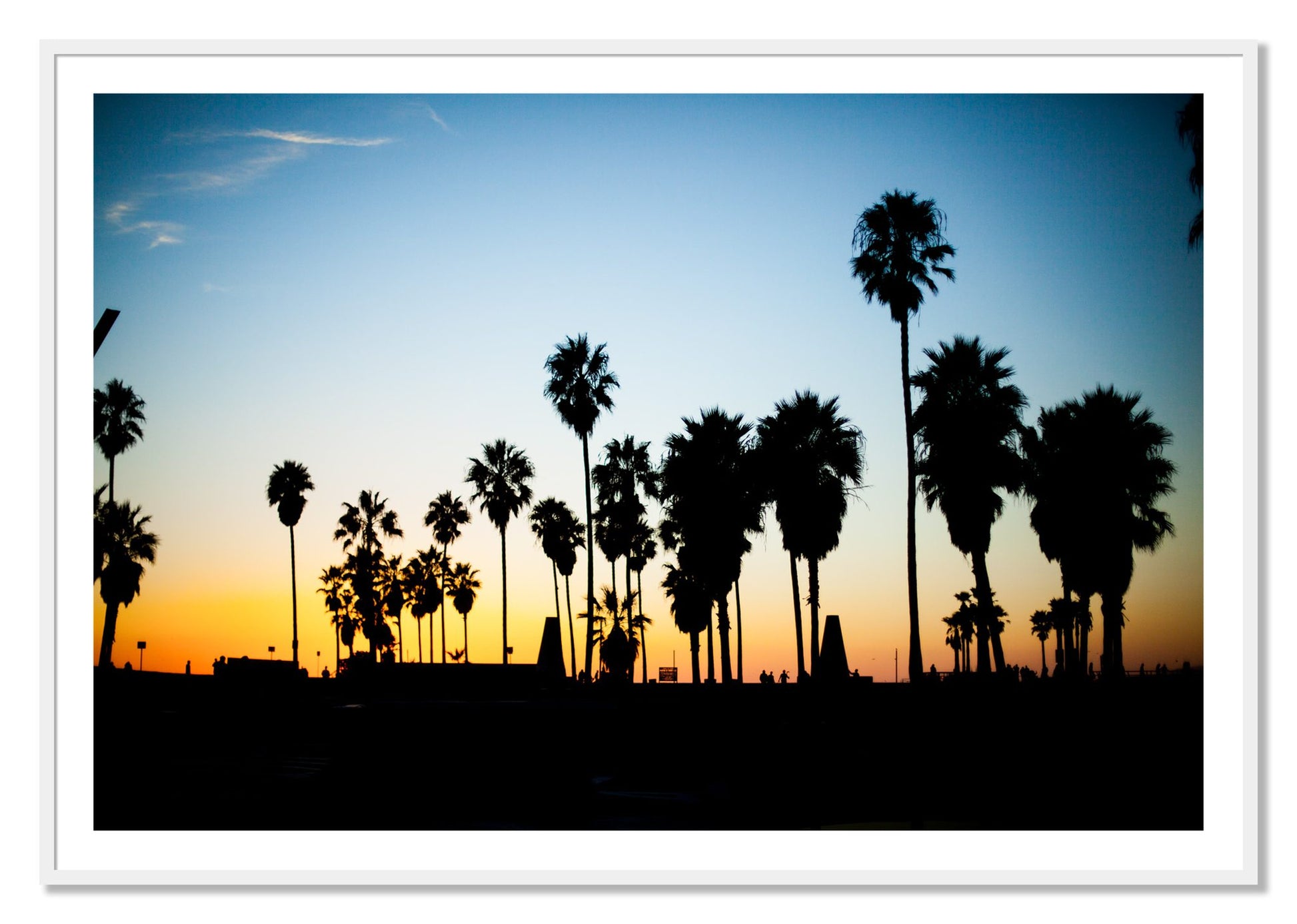 Framed photograph of Venice Beach by Dylan Ozanich, White frame, Borders