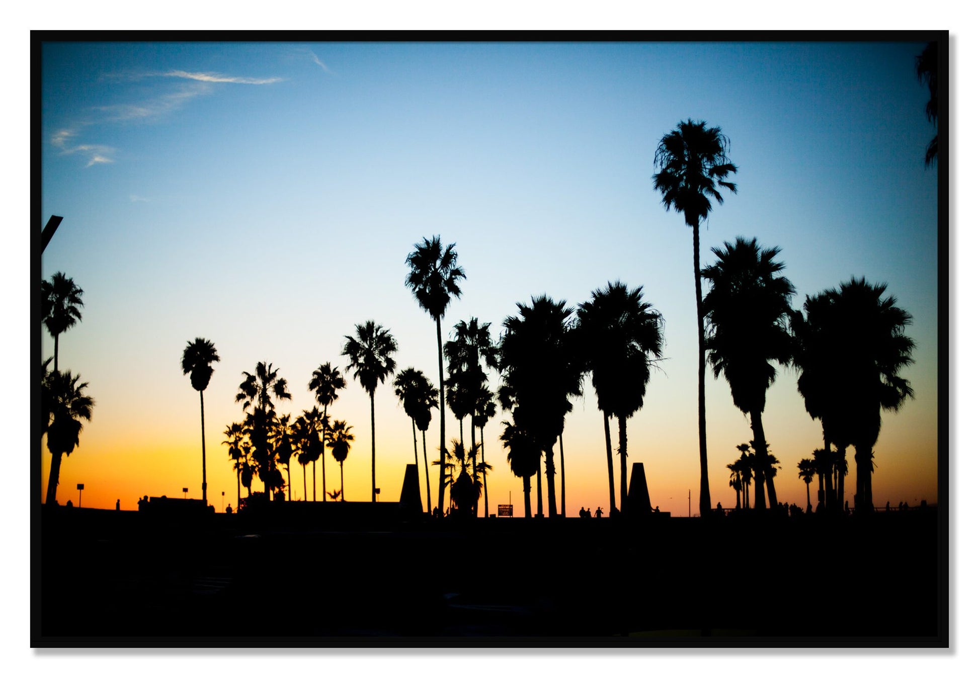 Framed photograph of Venice Beach by Dylan Ozanich, Black frame, Full Bleed