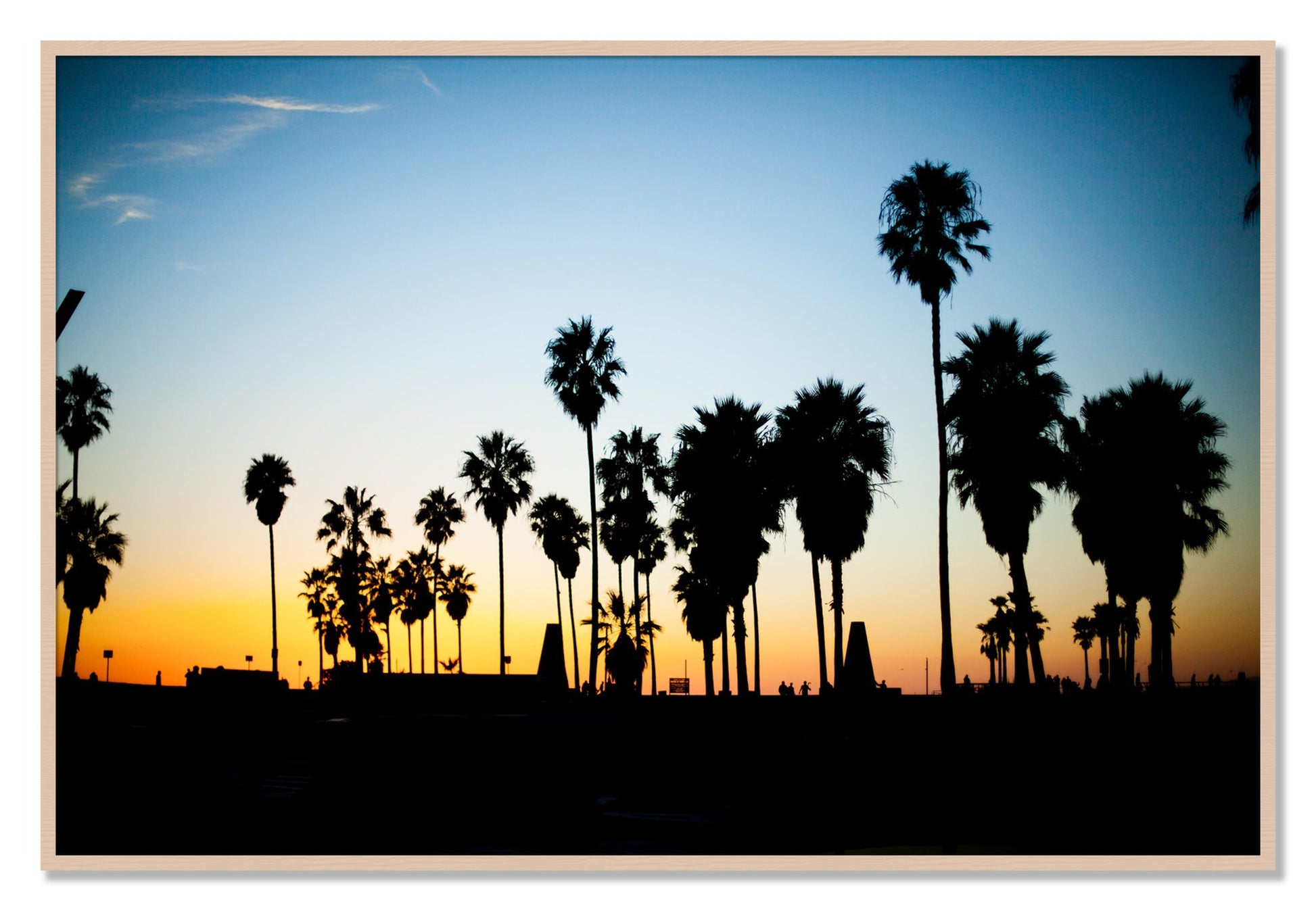 Framed photograph of Venice Beach by Dylan Ozanich, Maple frame, Full Bleed