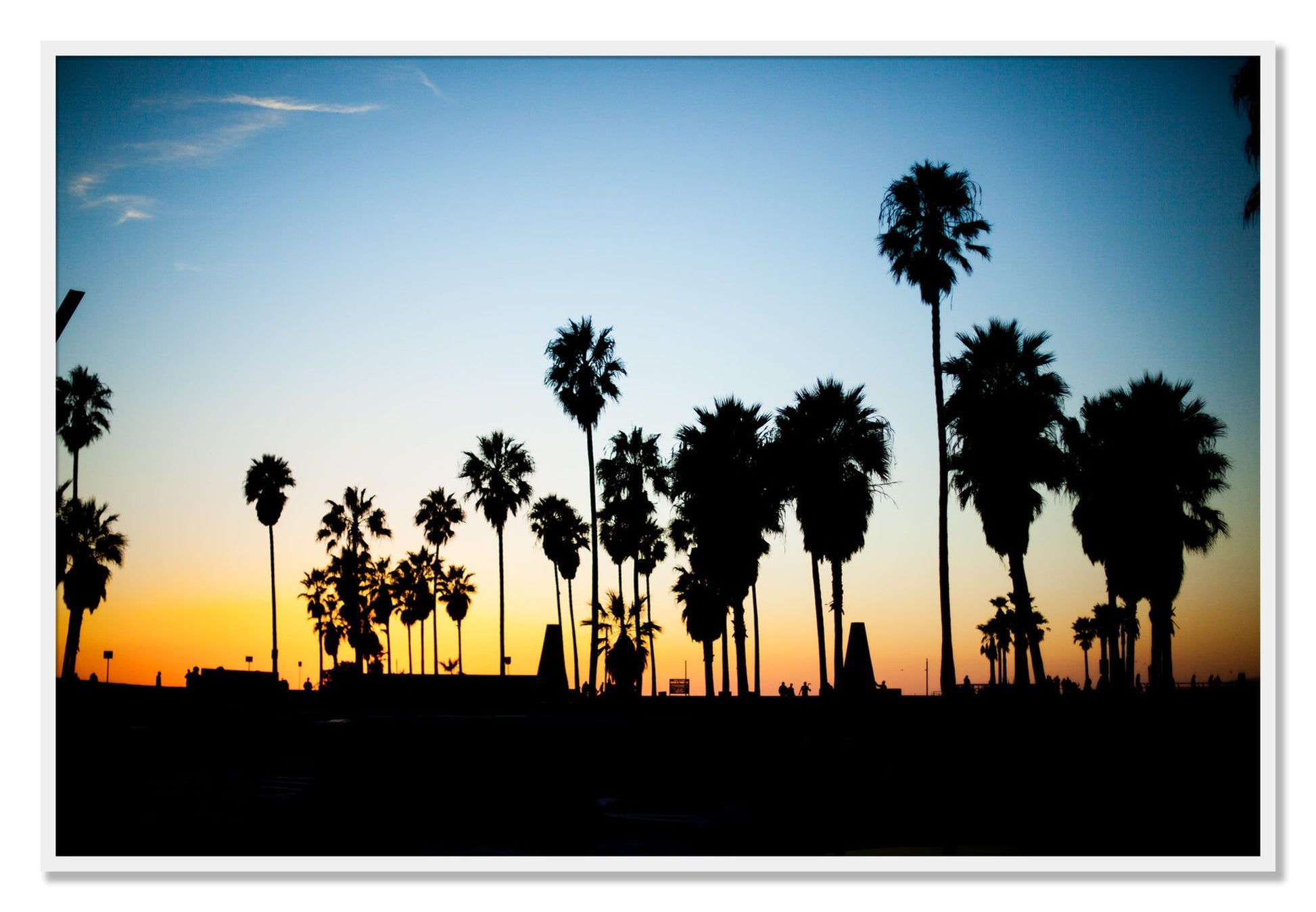 Framed photograph of Venice Beach by Dylan Ozanich, White frame, Full Bleed