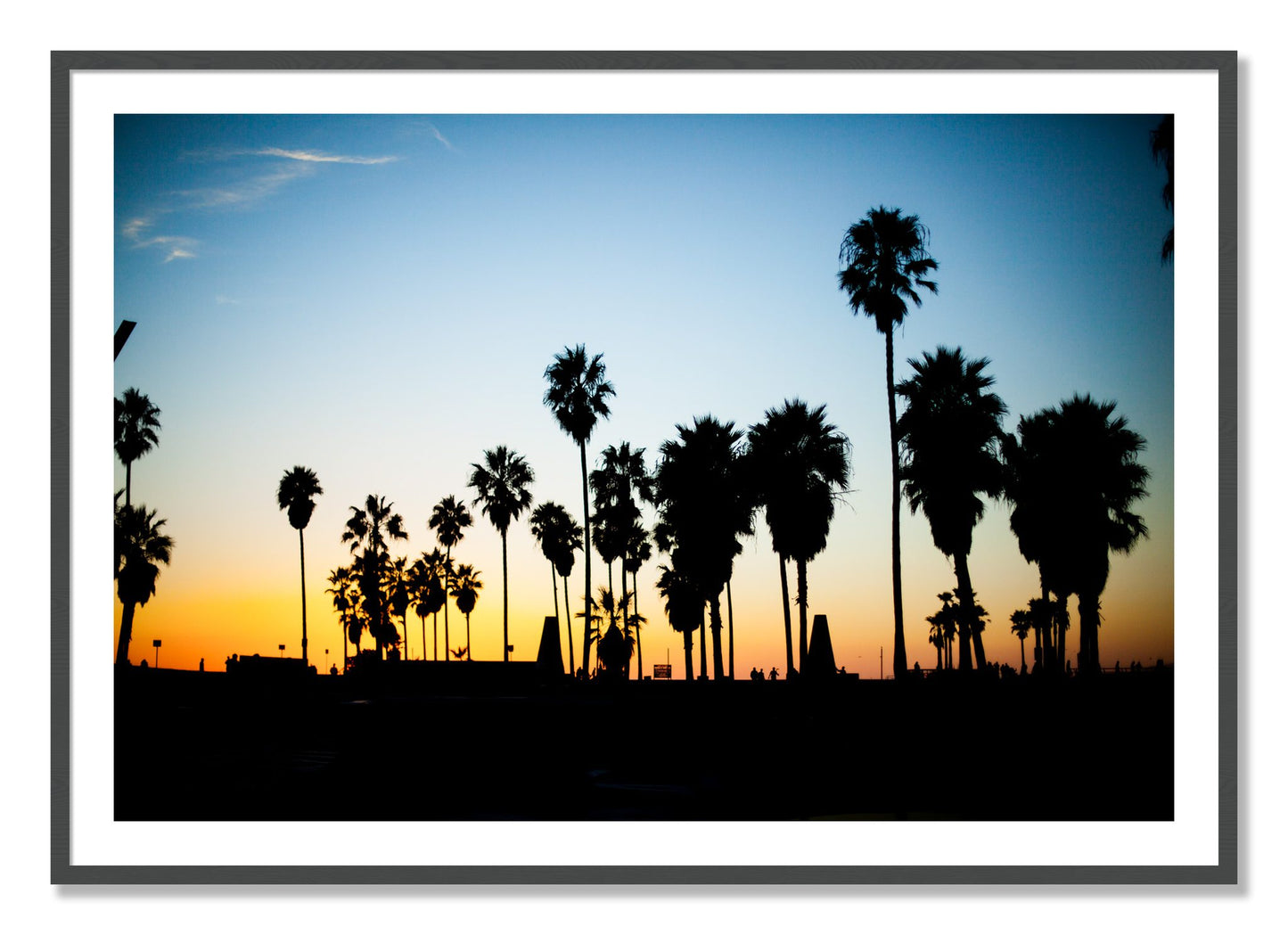 Framed photograph of Venice Beach by Dylan Ozanich, Grey frame, Borders