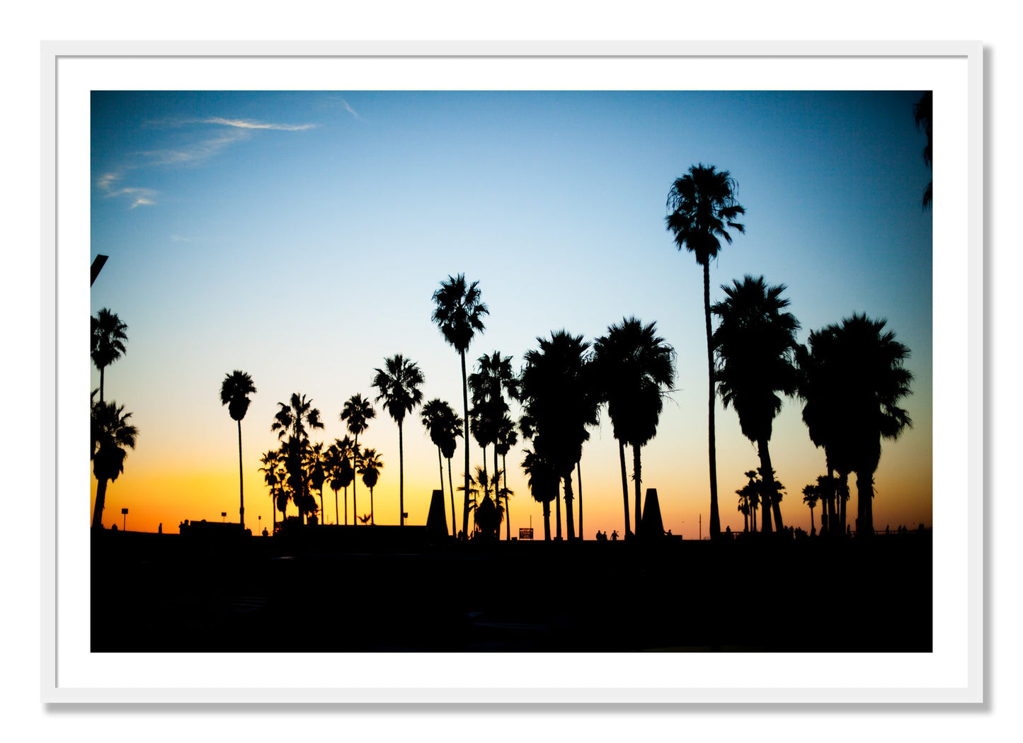 Framed photograph of Venice Beach by Dylan Ozanich, White frame, Borders