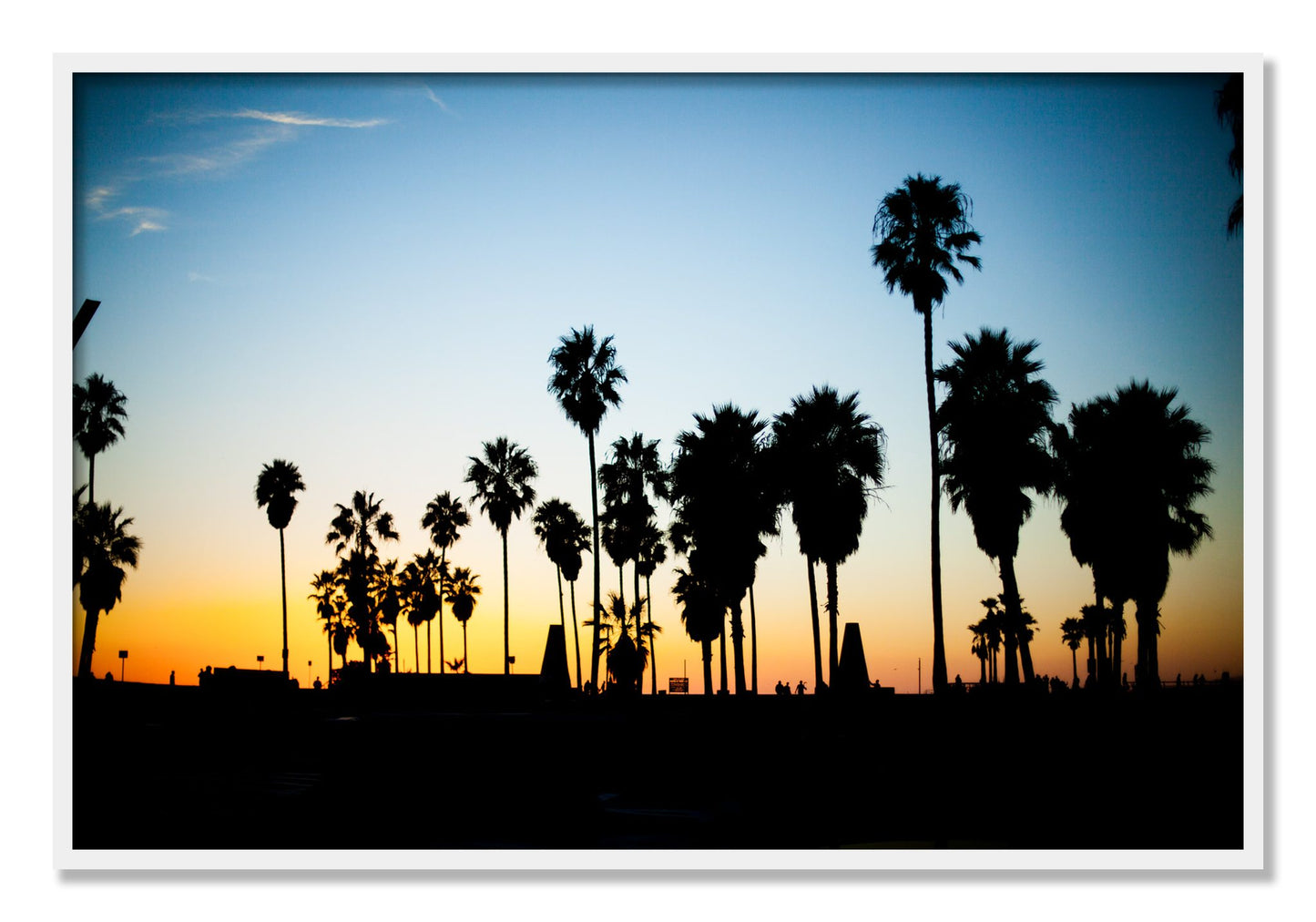 Framed photograph of Venice Beach by Dylan Ozanich, White frame, Full Bleed