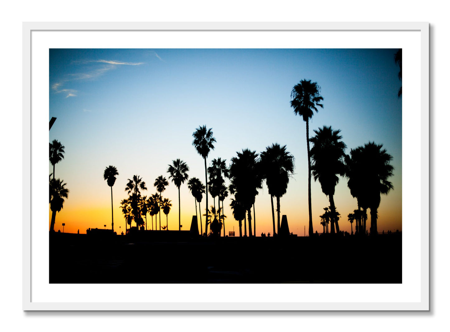 Framed photograph of Venice Beach by Dylan Ozanich, White frame, Borders