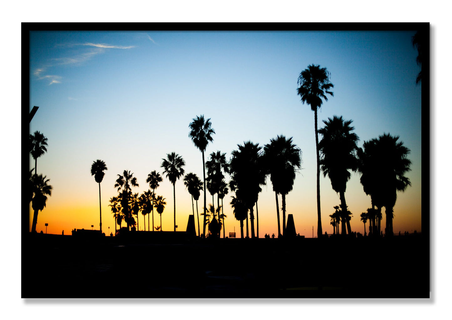 Framed photograph of Venice Beach by Dylan Ozanich, Black frame, Full Bleed
